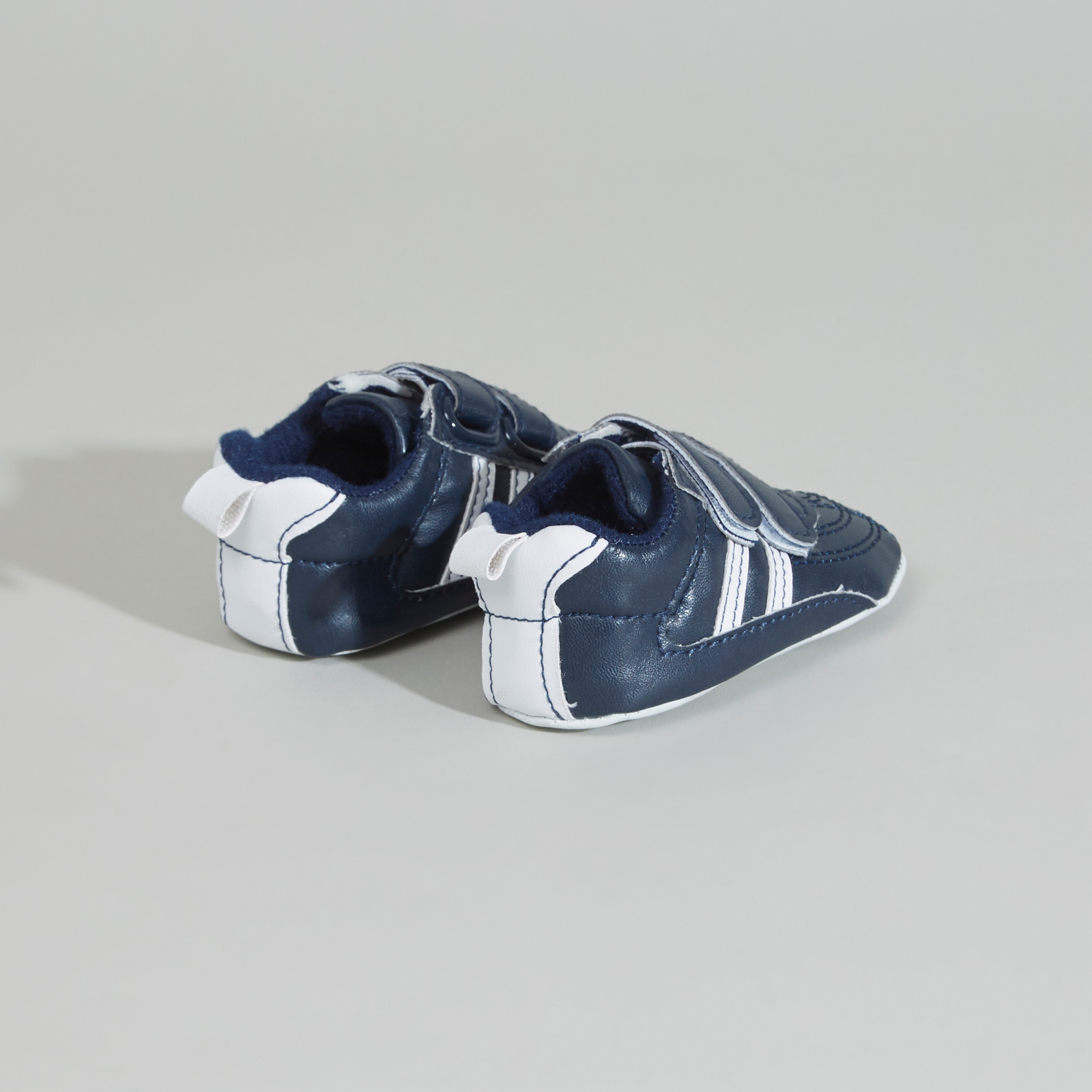 Juniors Stitch Detail Booties with Hook and Loop Closure-baby-boys-shoes-closedshoes-image-3