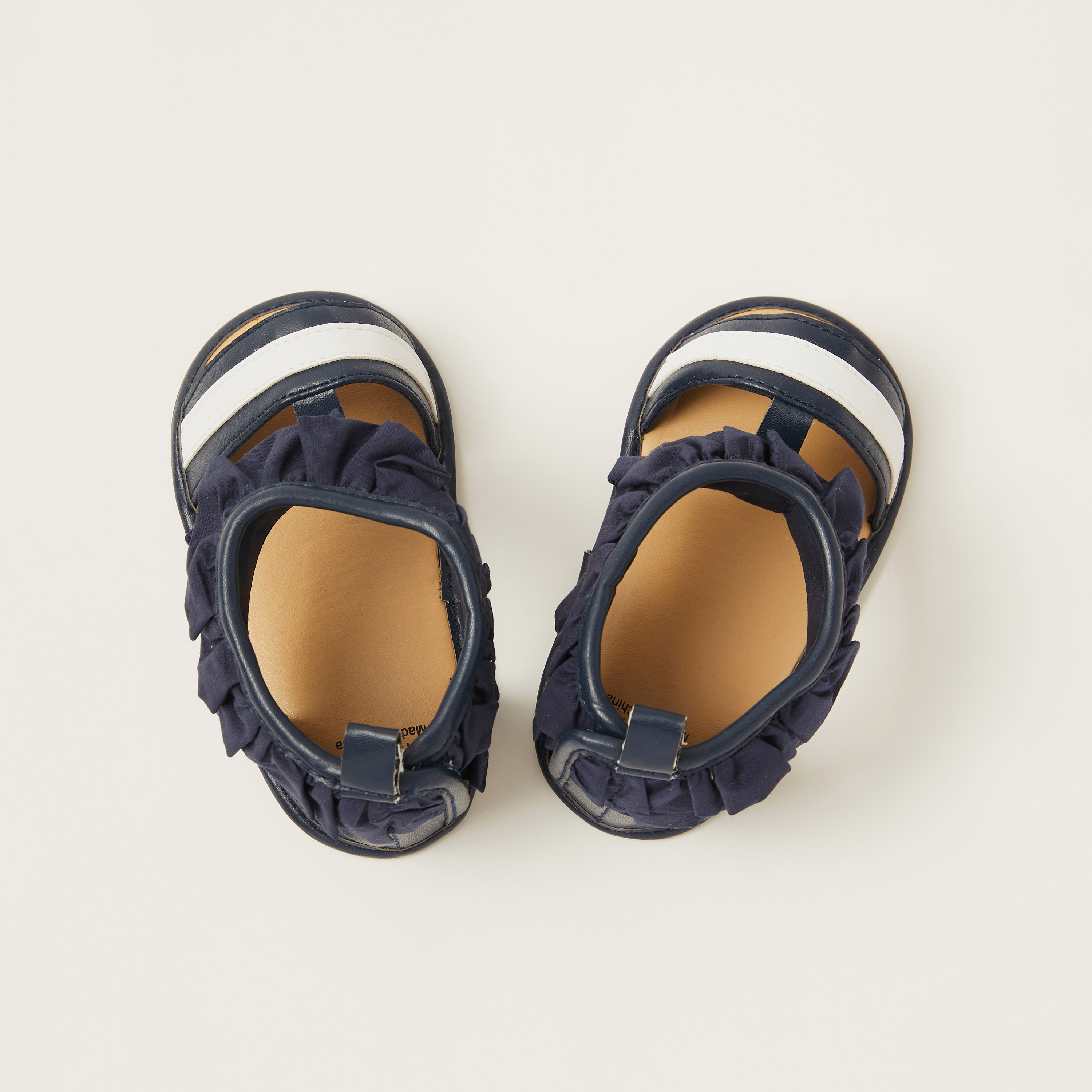 Juniors Frill Detail Sandals with Pull Tab-baby-girls-shoes-booties-image-1
