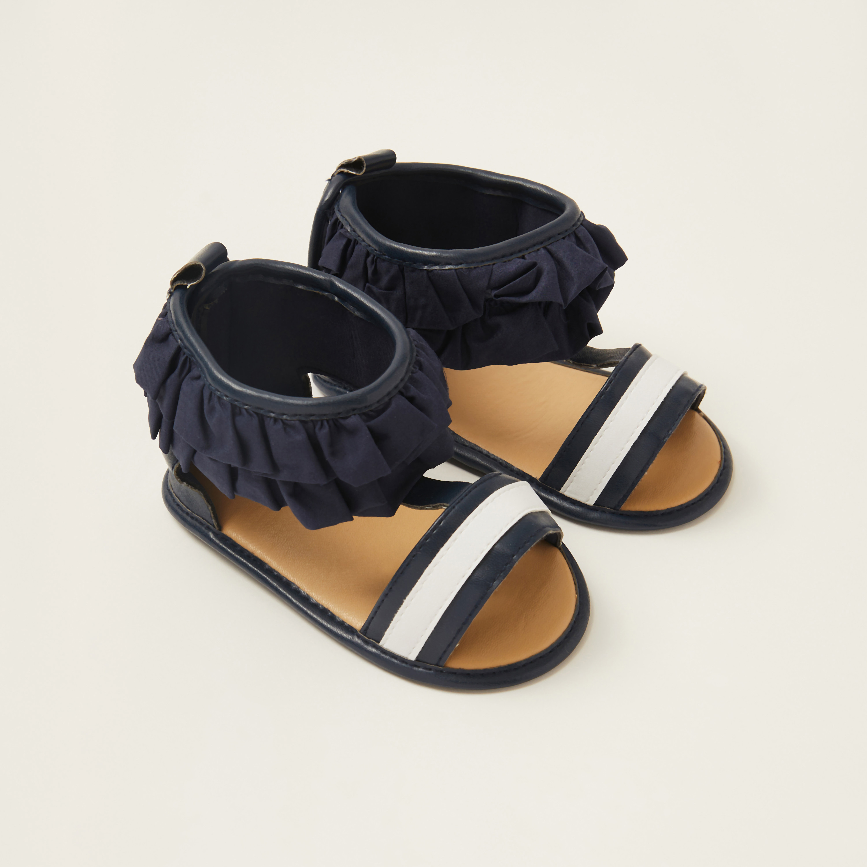 Juniors Frill Detail Sandals with Pull Tab-baby-girls-shoes-booties-image-2