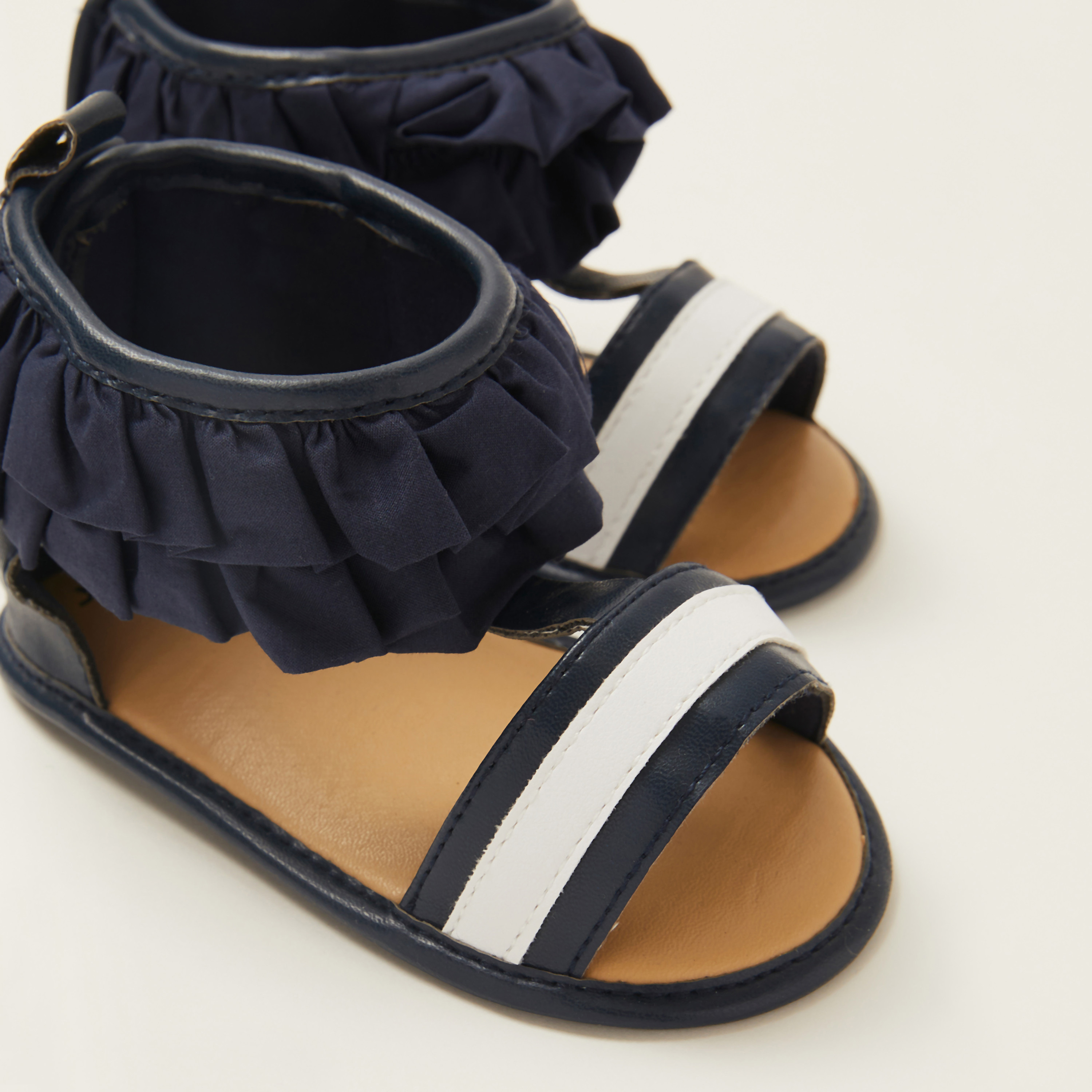 Juniors Frill Detail Sandals with Pull Tab-baby-girls-shoes-booties-image-3
