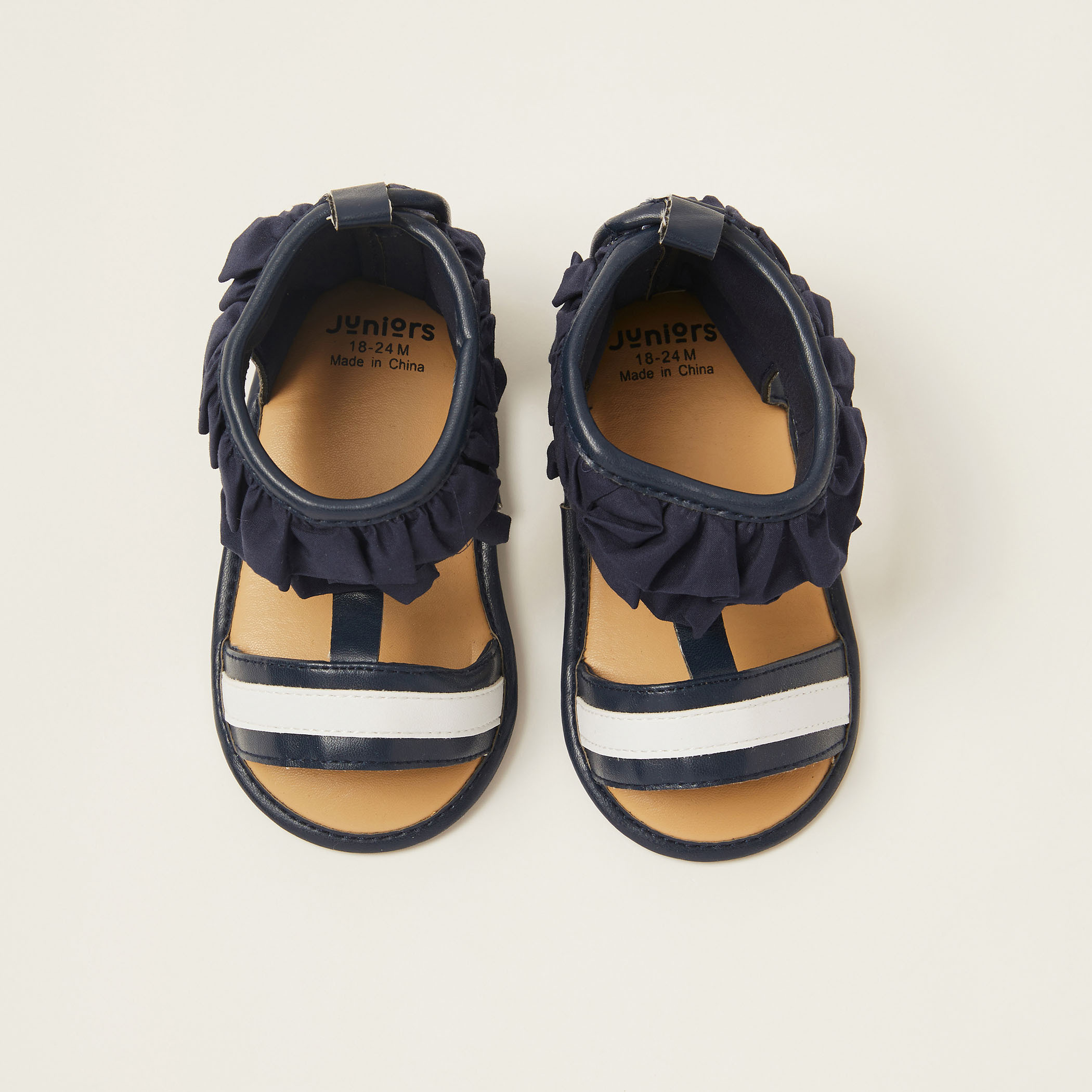 Juniors Frill Detail Sandals with Pull Tab-baby-girls-shoes-booties-image-5