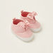 Juniors Solid Shoes with Bow Applique Detail and Pull Tab-Booties-thumbnail-1