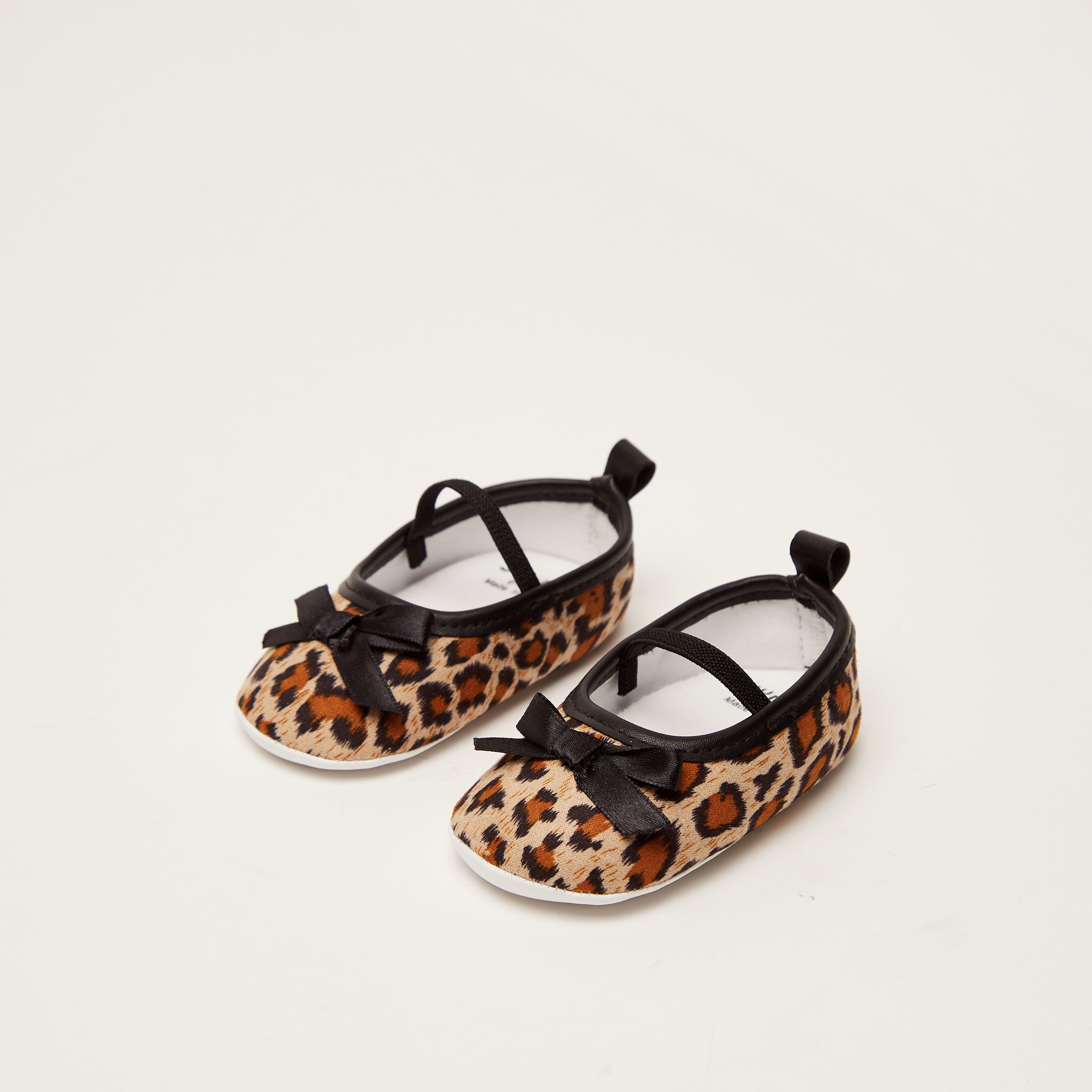 Juniors Printed Slip-On Shoes with Bow Applique-baby-girls-shoes-booties-image-1
