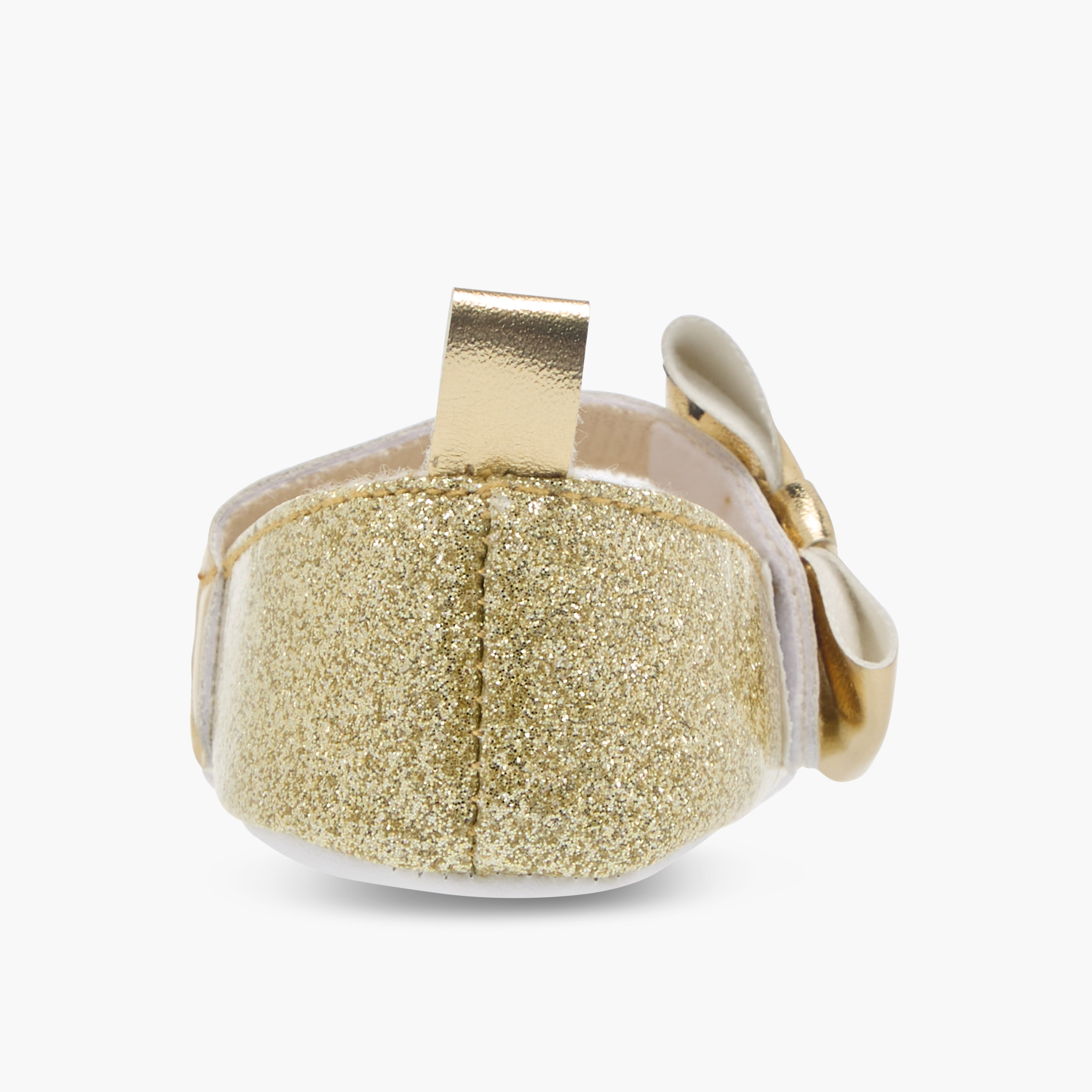 Juniors Embellished Bow Accent Booties with Hook and Loop Closure-baby-girls-shoes-closedshoes-image-5