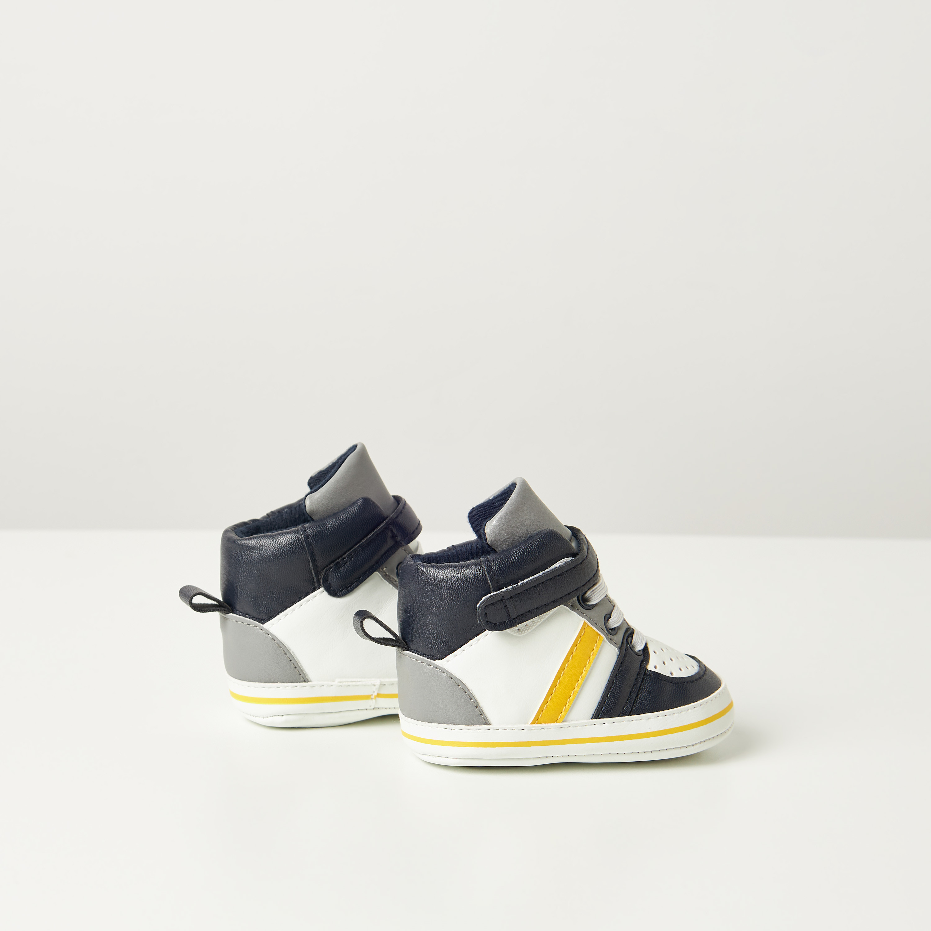 Juniors Colourblock Booties with Hook and Loop Closure-baby-boys-shoes-closedshoes-image-4