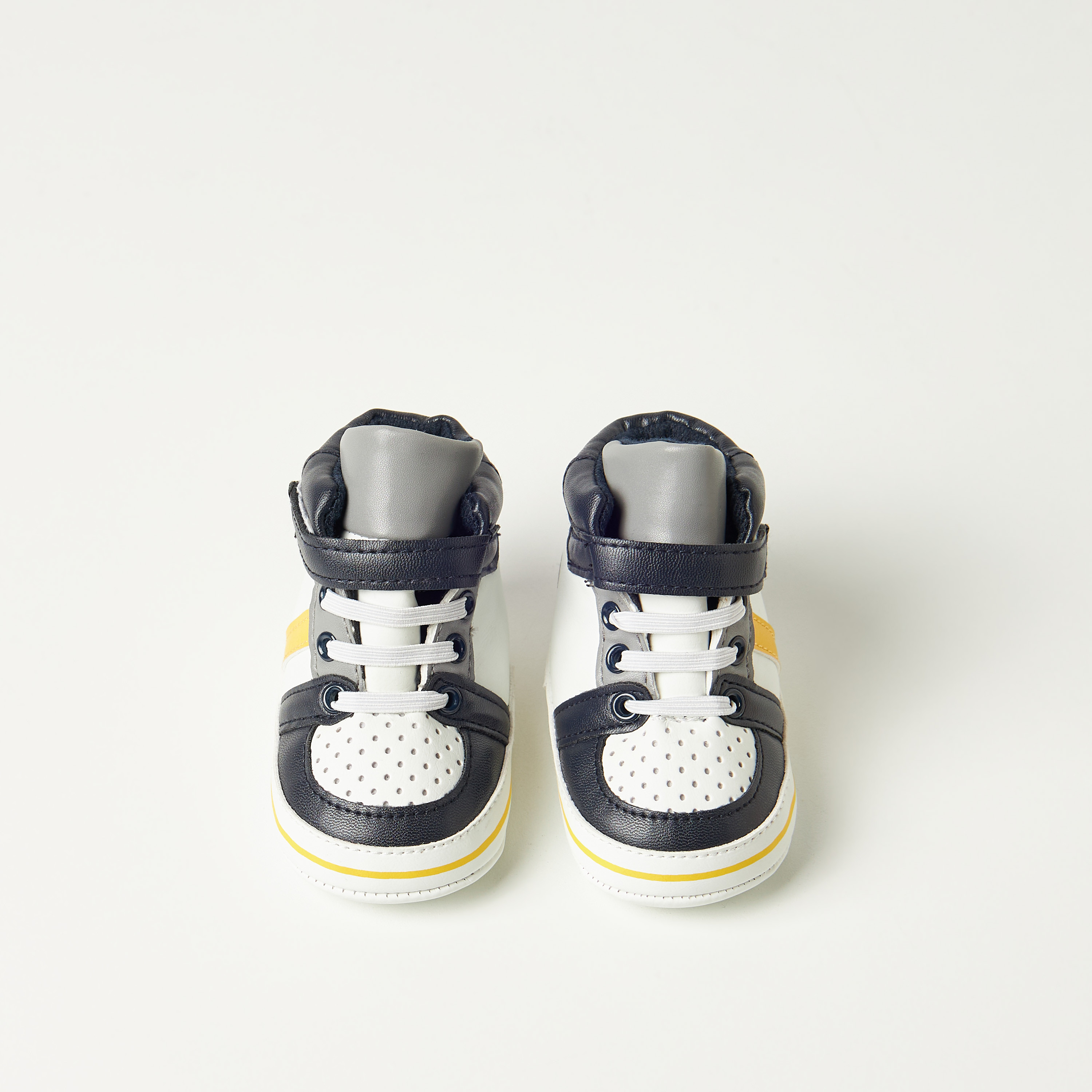 Juniors Colourblock Booties with Hook and Loop Closure-baby-boys-shoes-closedshoes-image-5