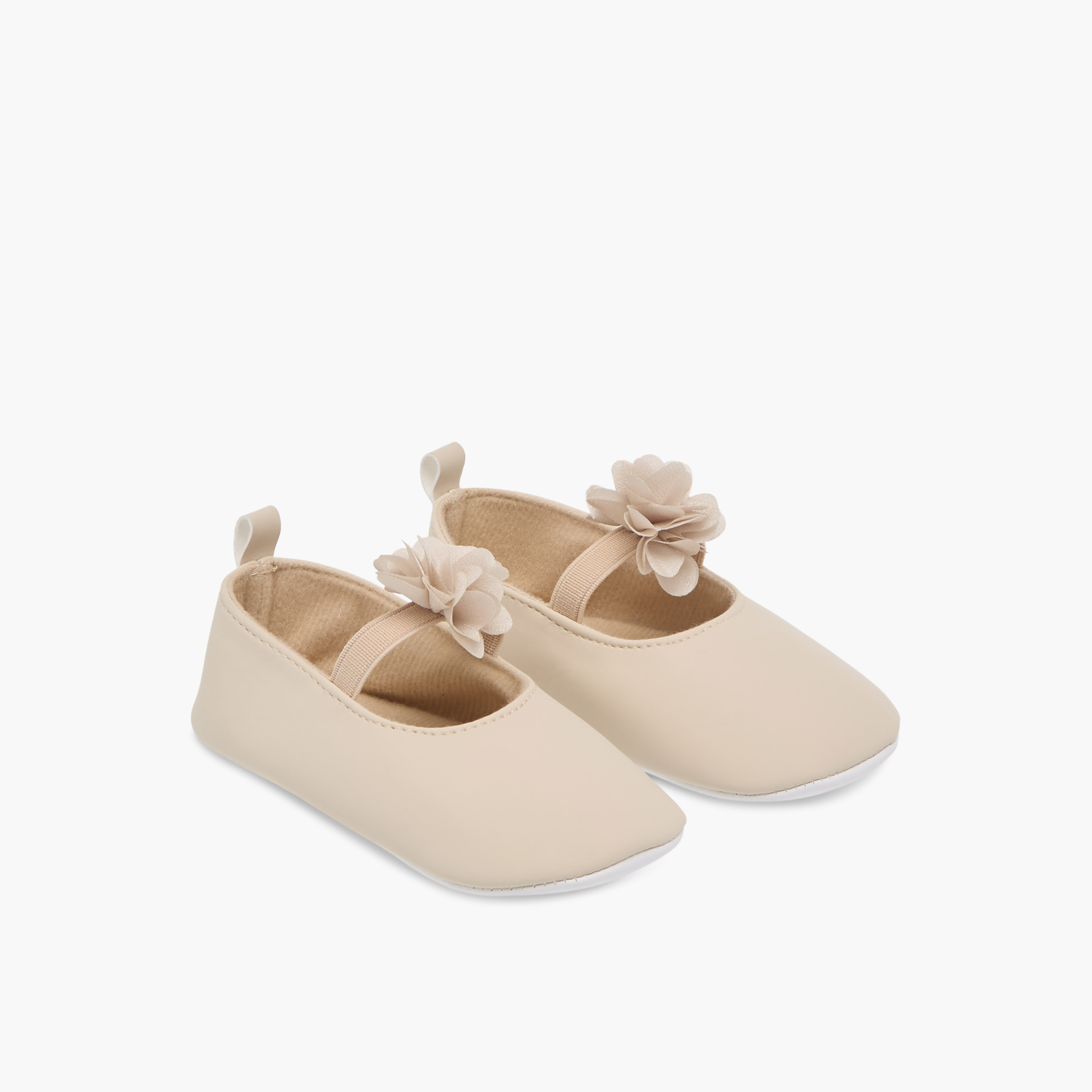 حذاء بوت سادة بزينة زهرية وحزام مطاطي من جونيورز-baby-girls-shoes-closedshoes-image-6