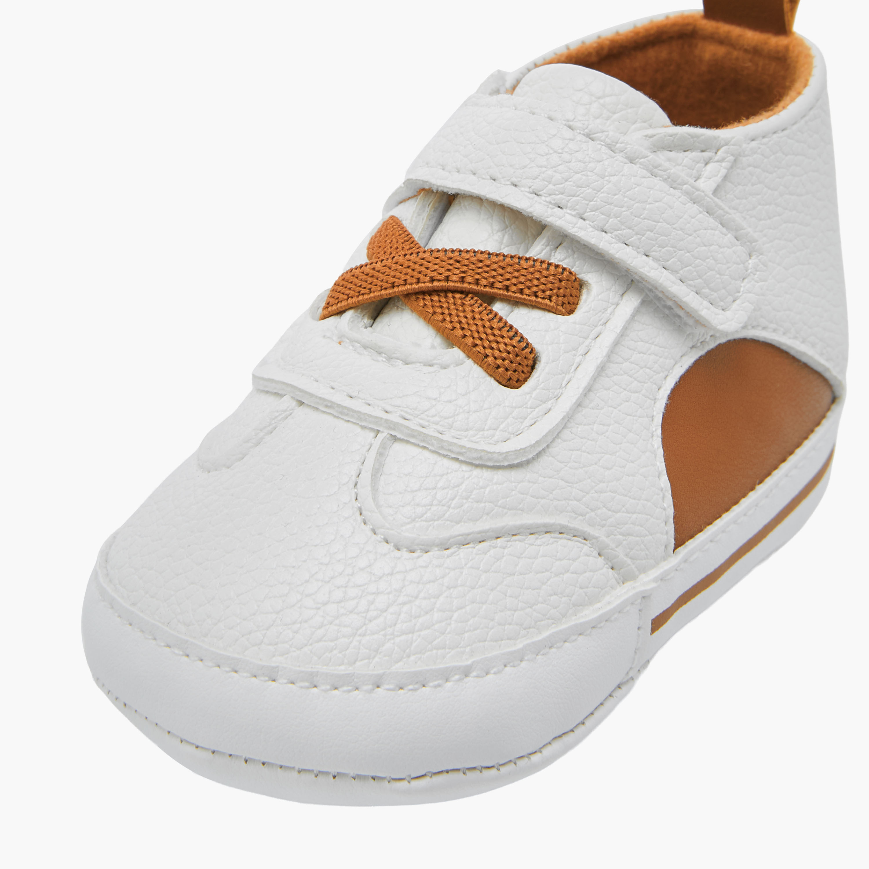 Juniors Booties with Hook and Loop Closure, Panelled Design-baby-boys-shoes-booties-image-4