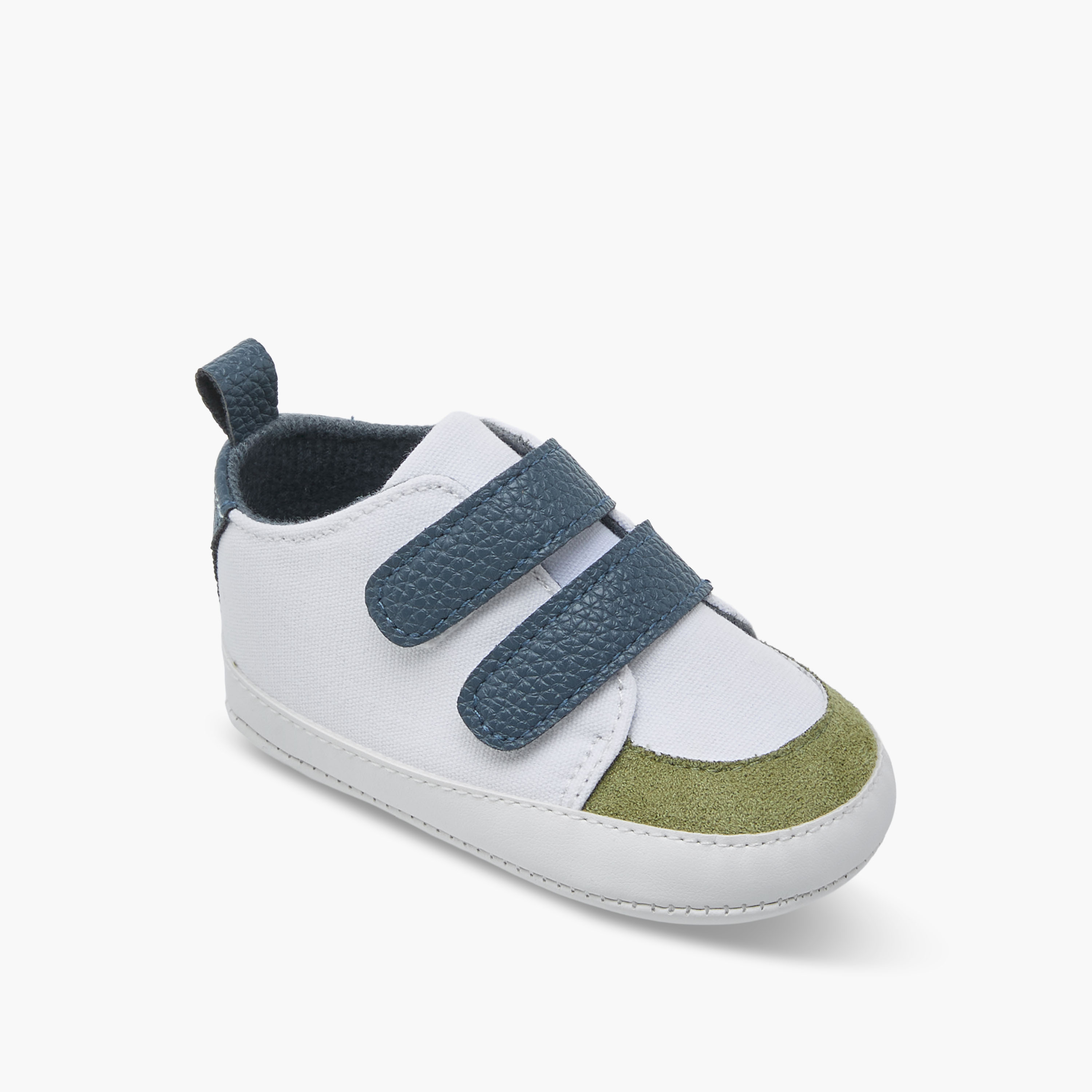 Juniors Booties with Hook and Loop Closure, Colourblock Design-baby-boys-shoes-booties-image-2