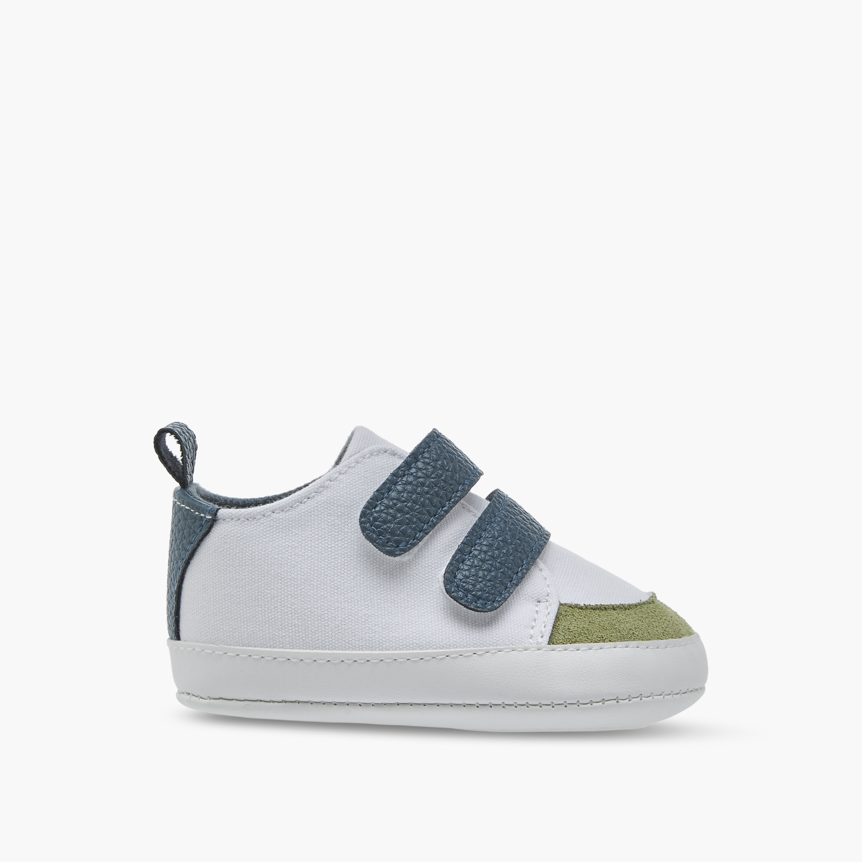 Juniors Booties with Hook and Loop Closure, Colourblock Design-baby-boys-shoes-booties-image-3