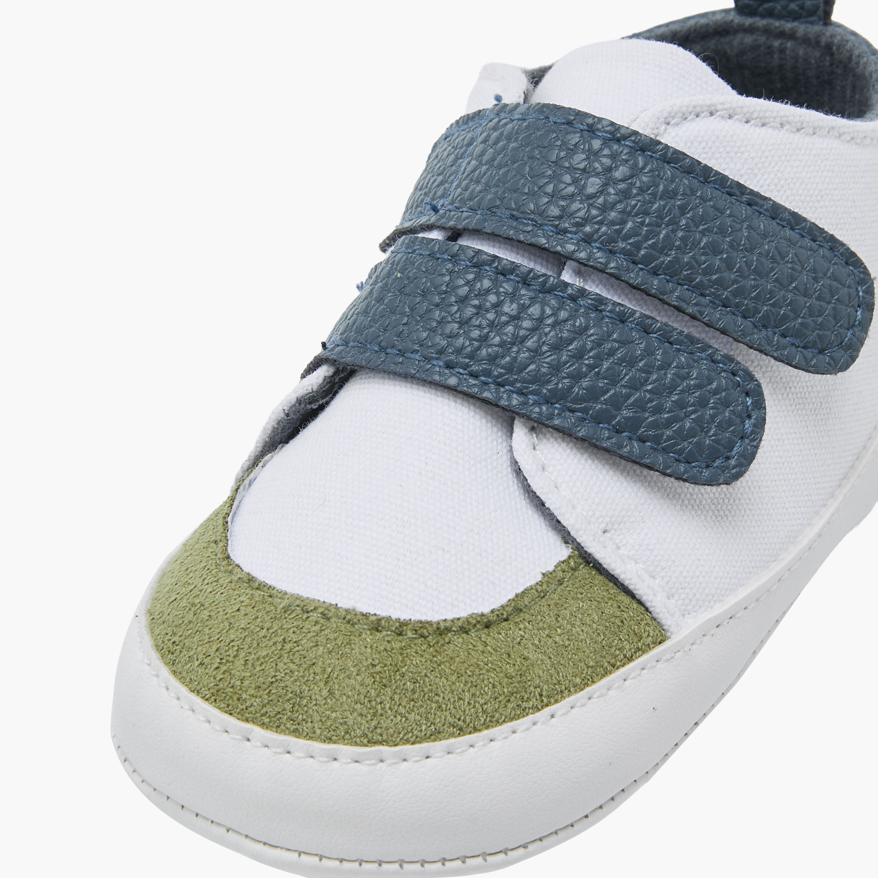 Juniors Booties with Hook and Loop Closure, Colourblock Design-baby-boys-shoes-booties-image-4