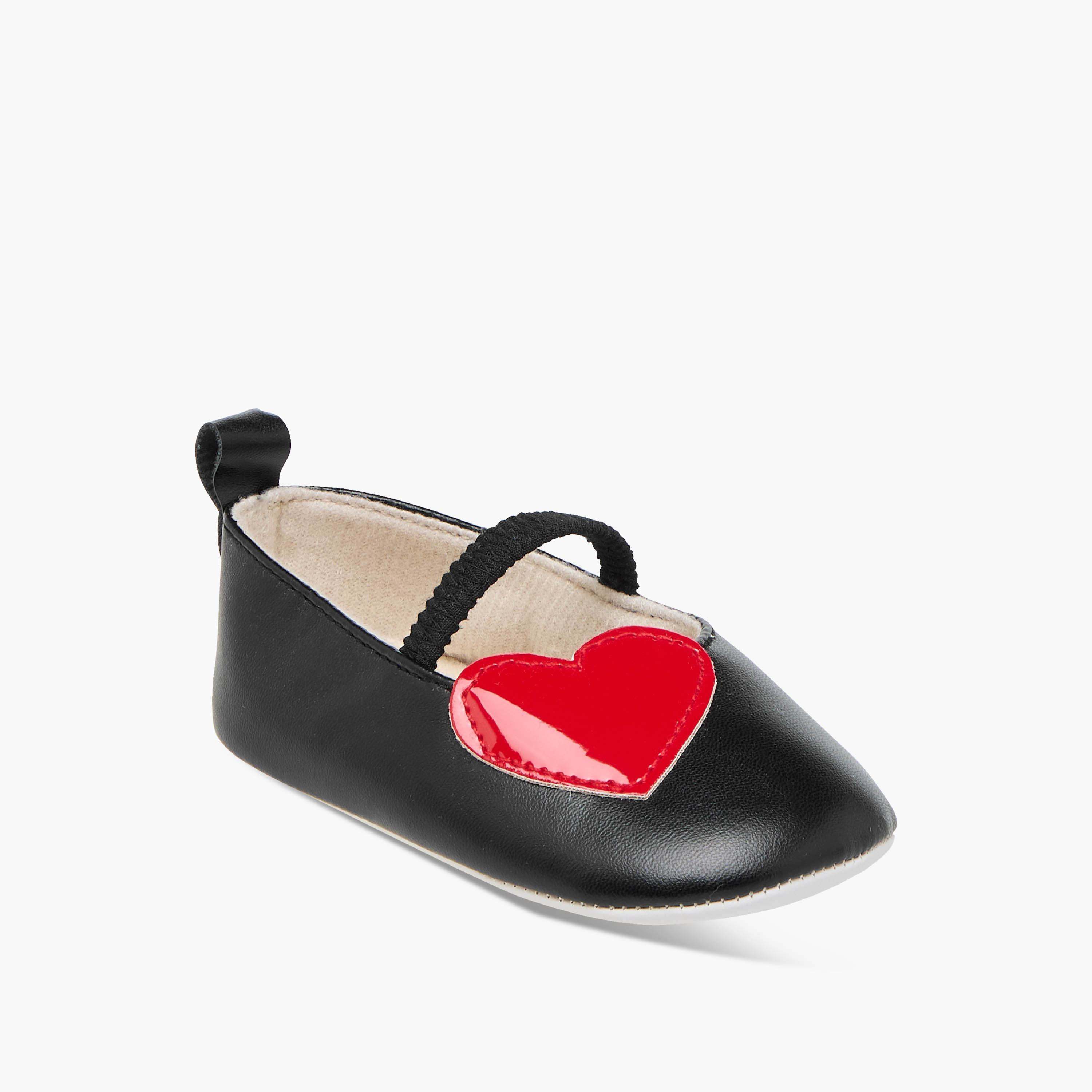 Juniors Heart Accent Slip-On Booties with Elastic Strap-baby-girls-shoes-closedshoes-image-2