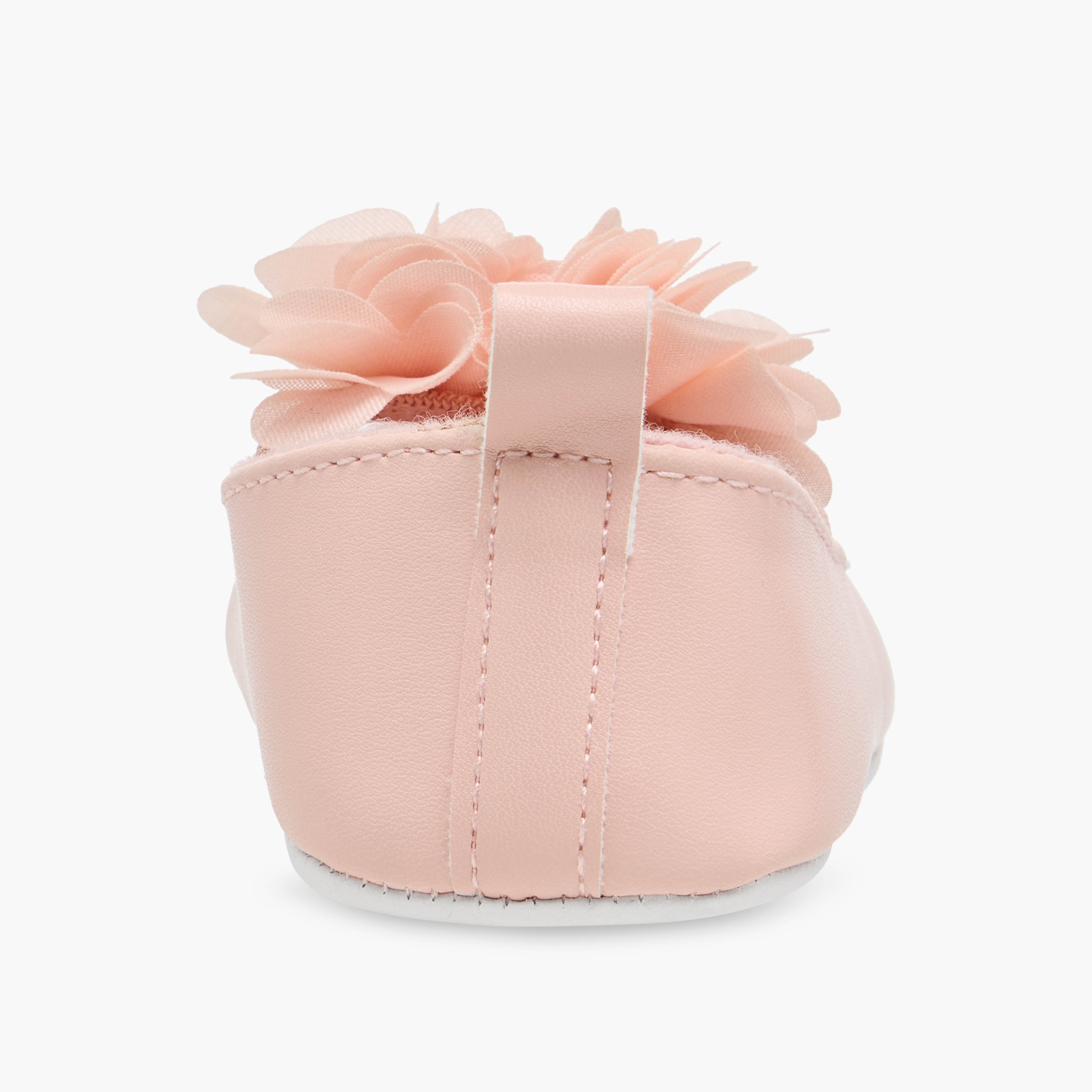 Juniors Floral Accent Slip-On Booties with Elastic Strap-baby-girls-shoes-closedshoes-image-5