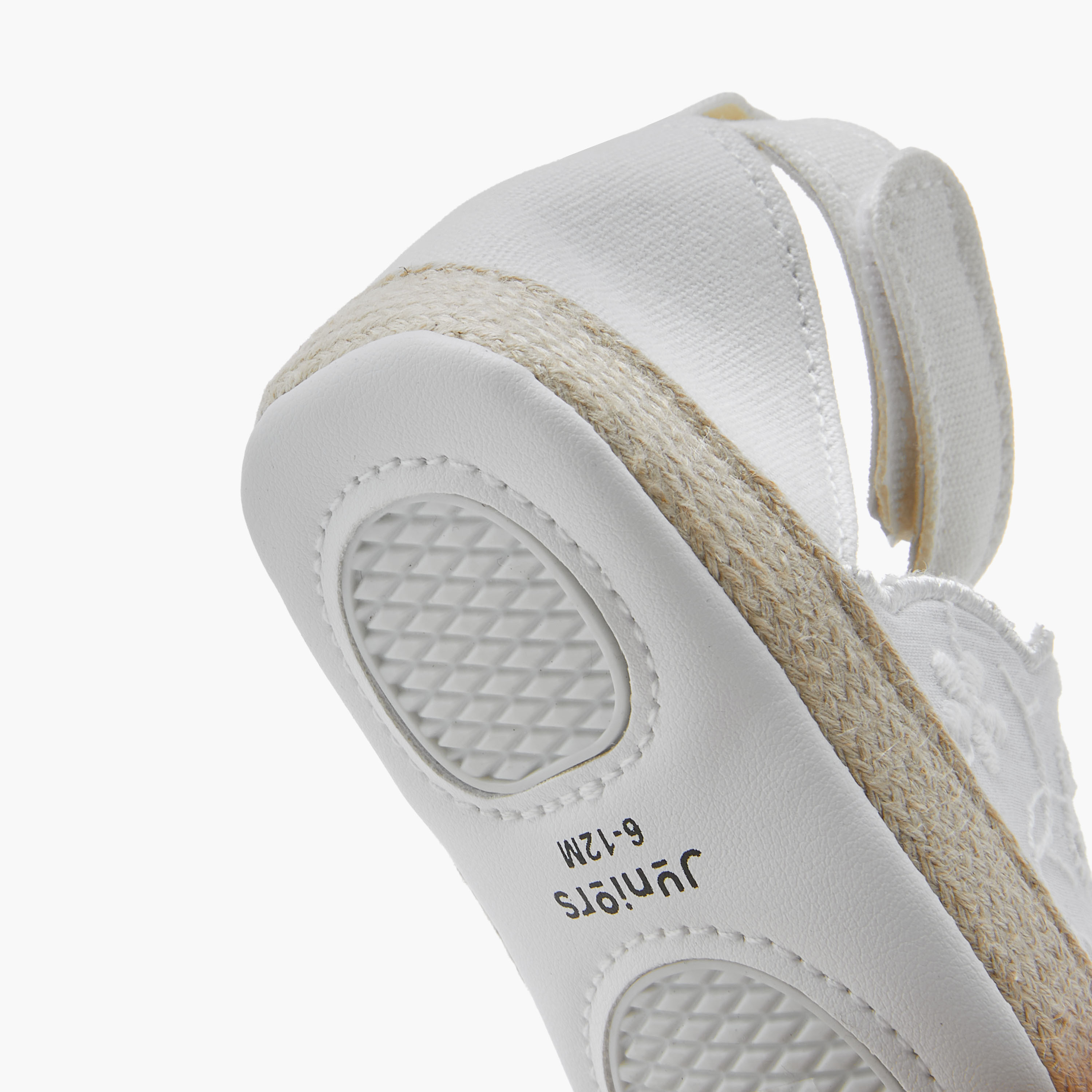 Juniors Soft Shoes with Hook and Loop Closure, Embroidered Design-baby-girls-shoes-closedshoes-image-5