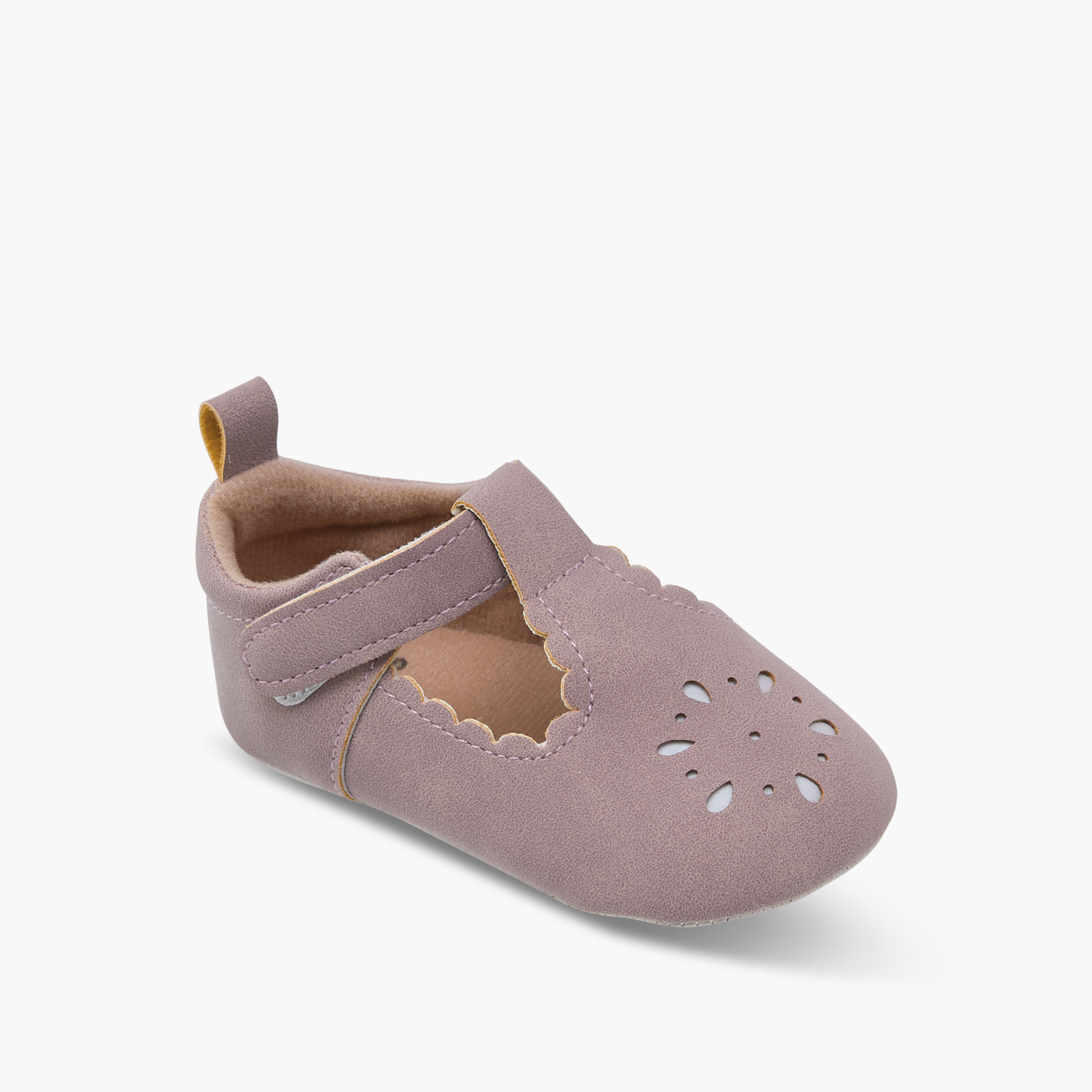 Juniors Booties with Hook and Loop Closure, Cutout Design-baby-girls-shoes-booties-image-2