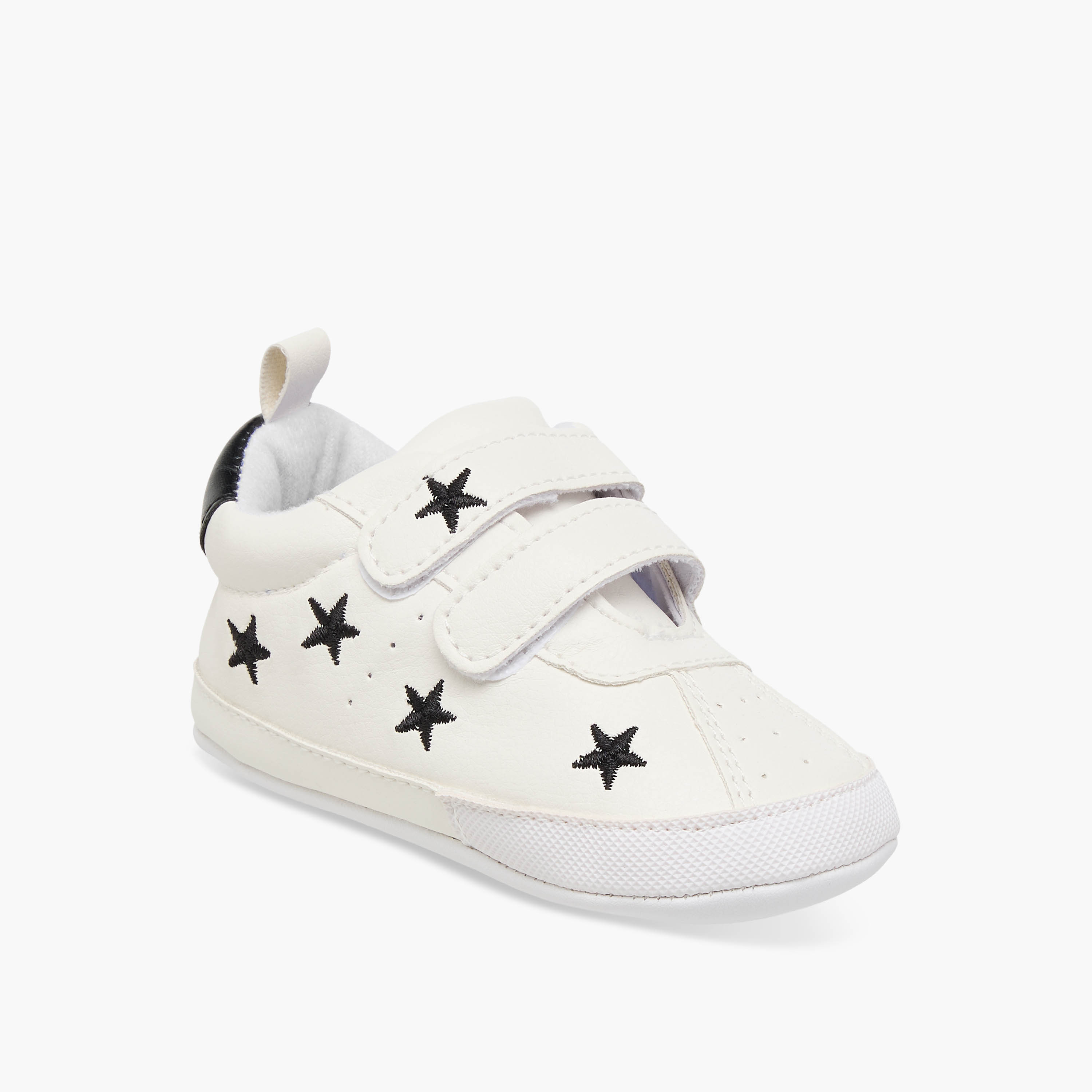 Juniors Star Embroidered Booties with Hook and Loop Closure-baby-boys-shoes-closedshoes-image-2