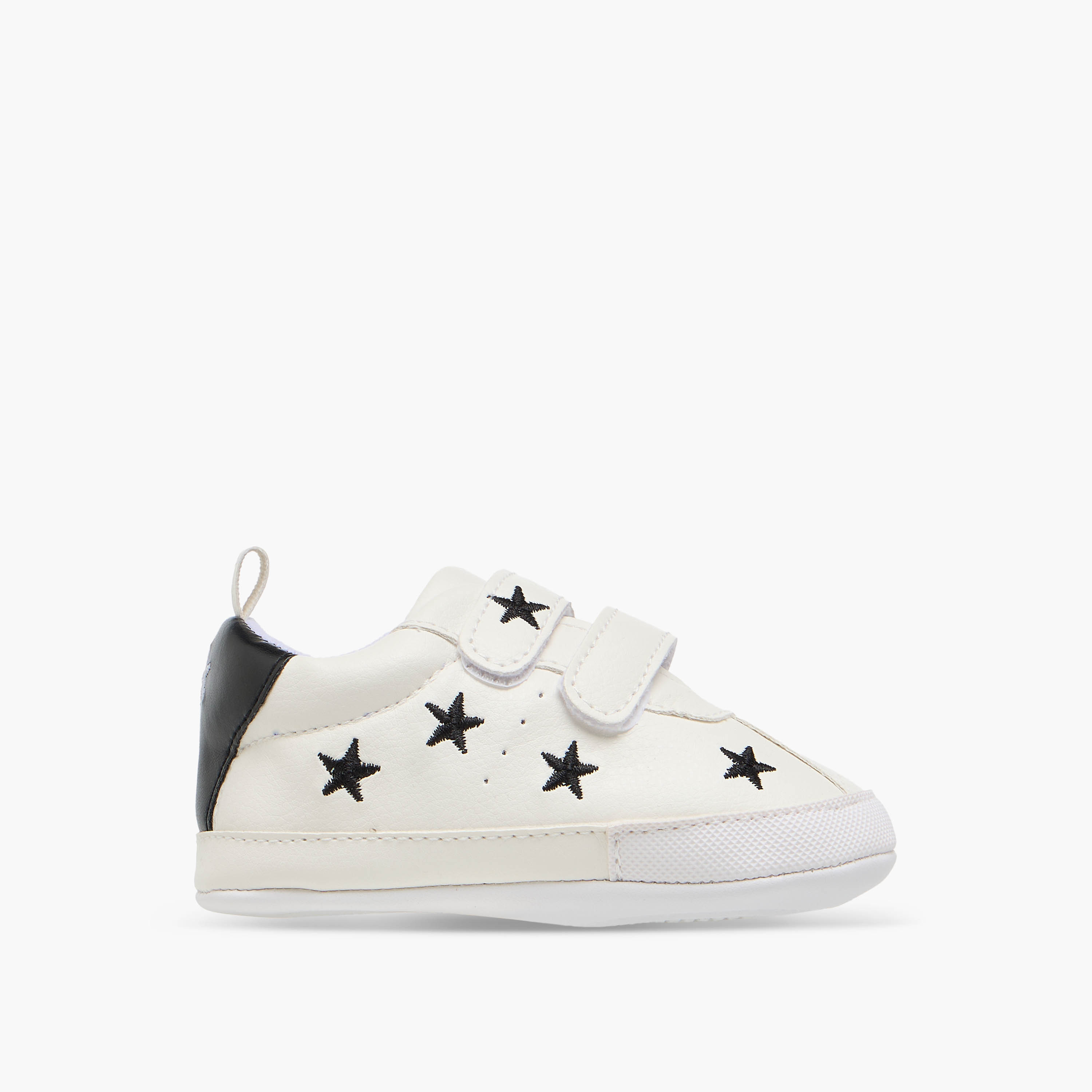 Juniors Star Embroidered Booties with Hook and Loop Closure-baby-boys-shoes-closedshoes-image-3