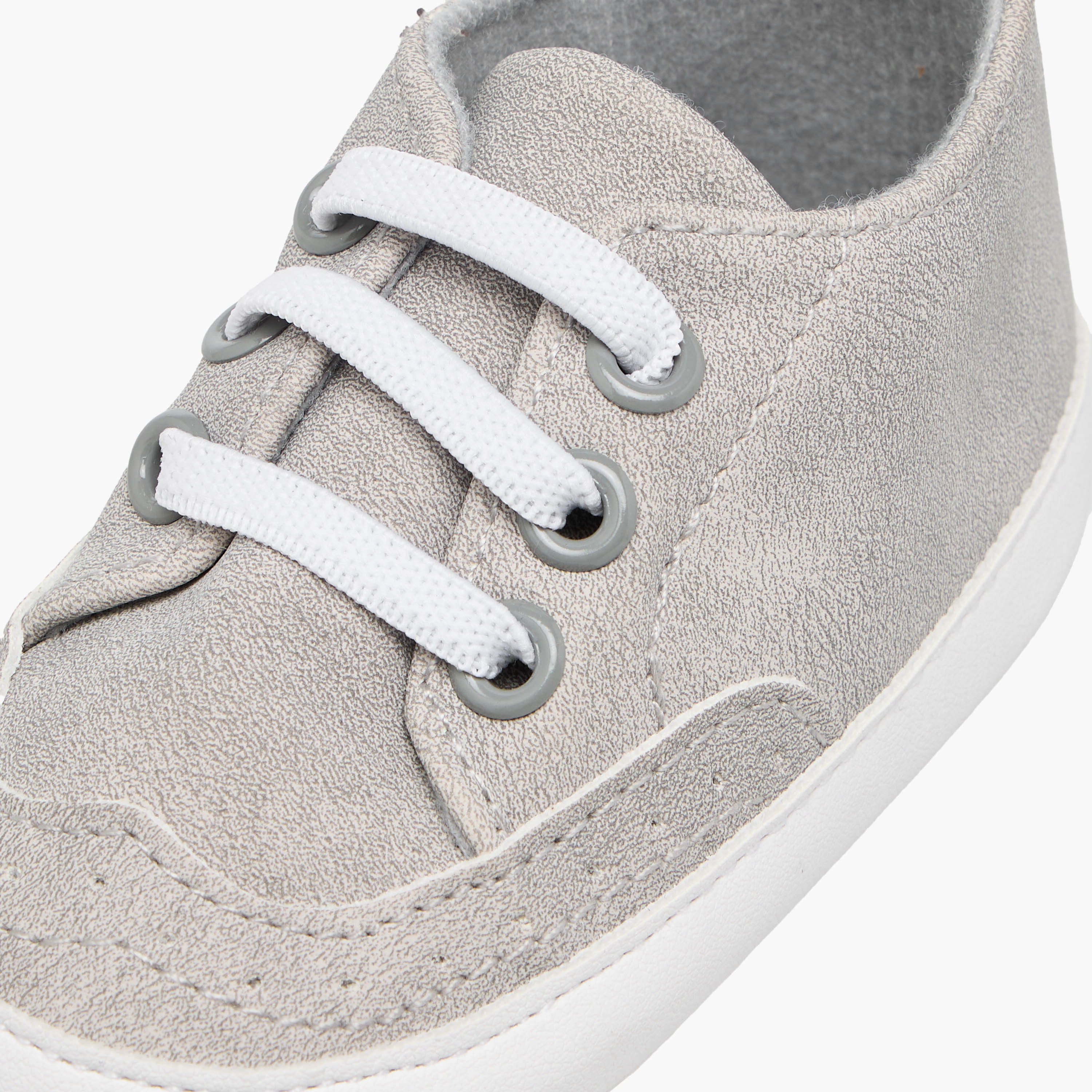 Juniors Solid Lace-Up Booties with Pull Tabs-baby-boys-shoes-closedshoes-image-4