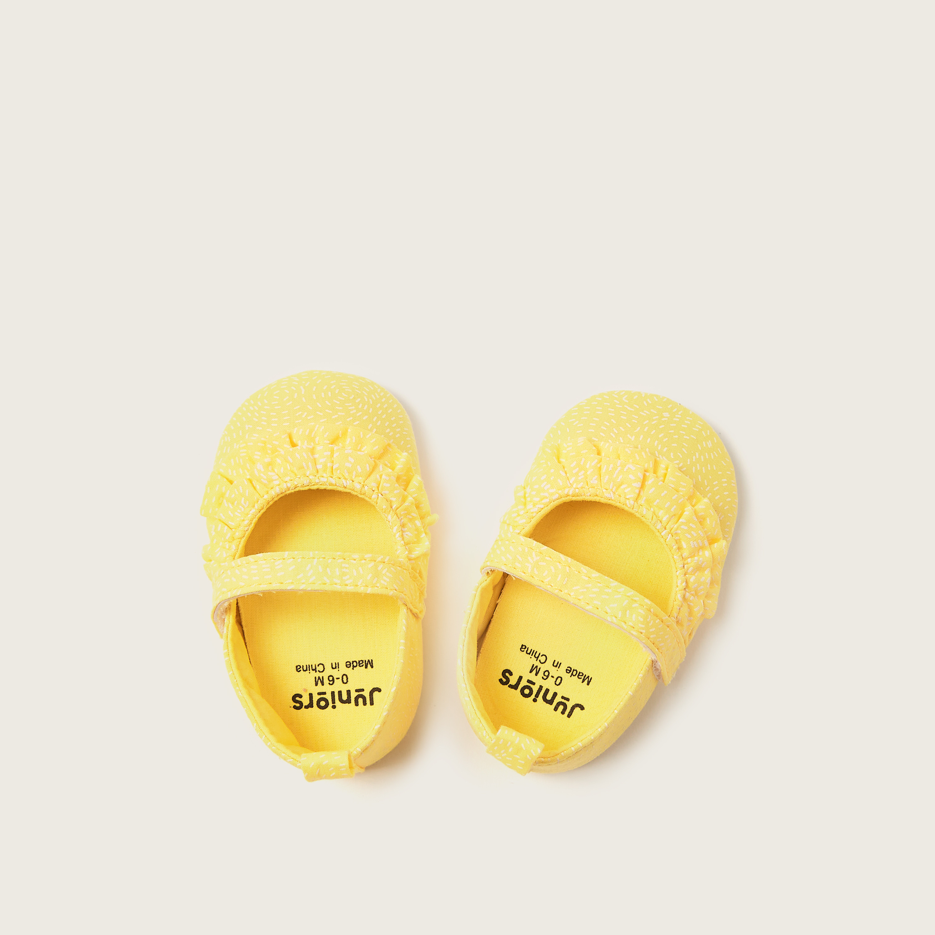 Juniors Printed Booties with Elasticated Closure and Ruffle Detail-baby-girls-shoes-booties-image-1