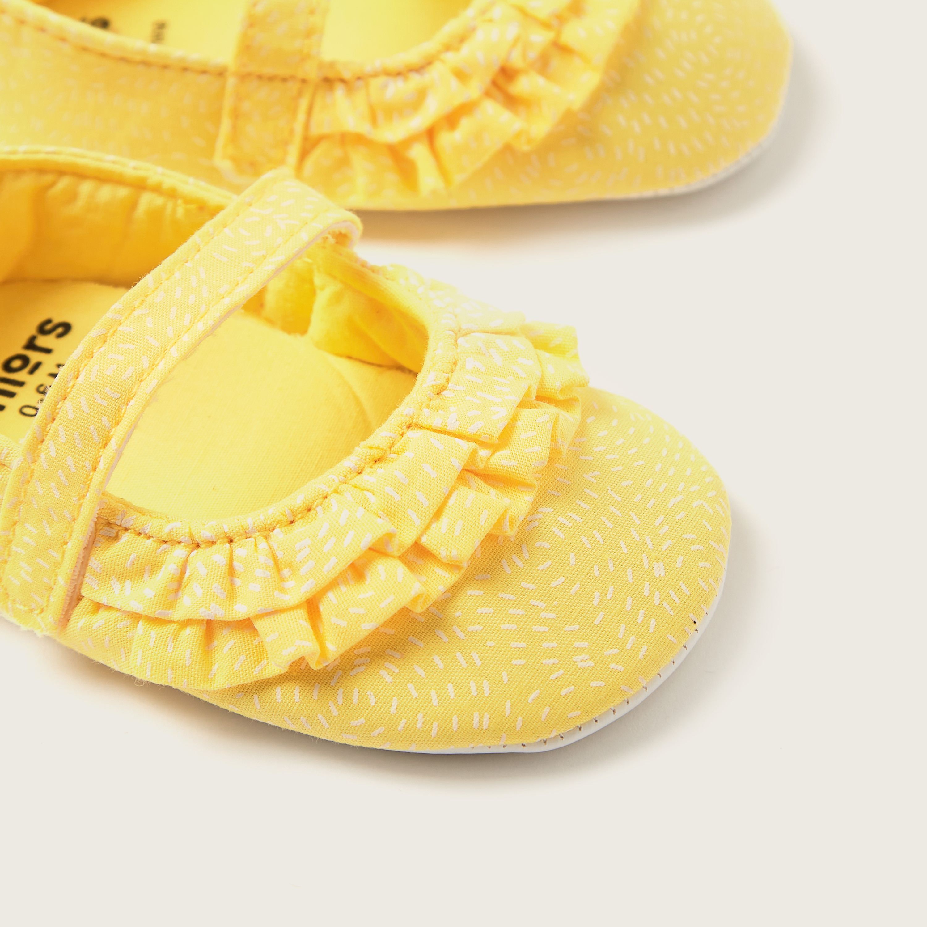 Juniors Printed Booties with Elasticated Closure and Ruffle Detail-baby-girls-shoes-booties-image-4