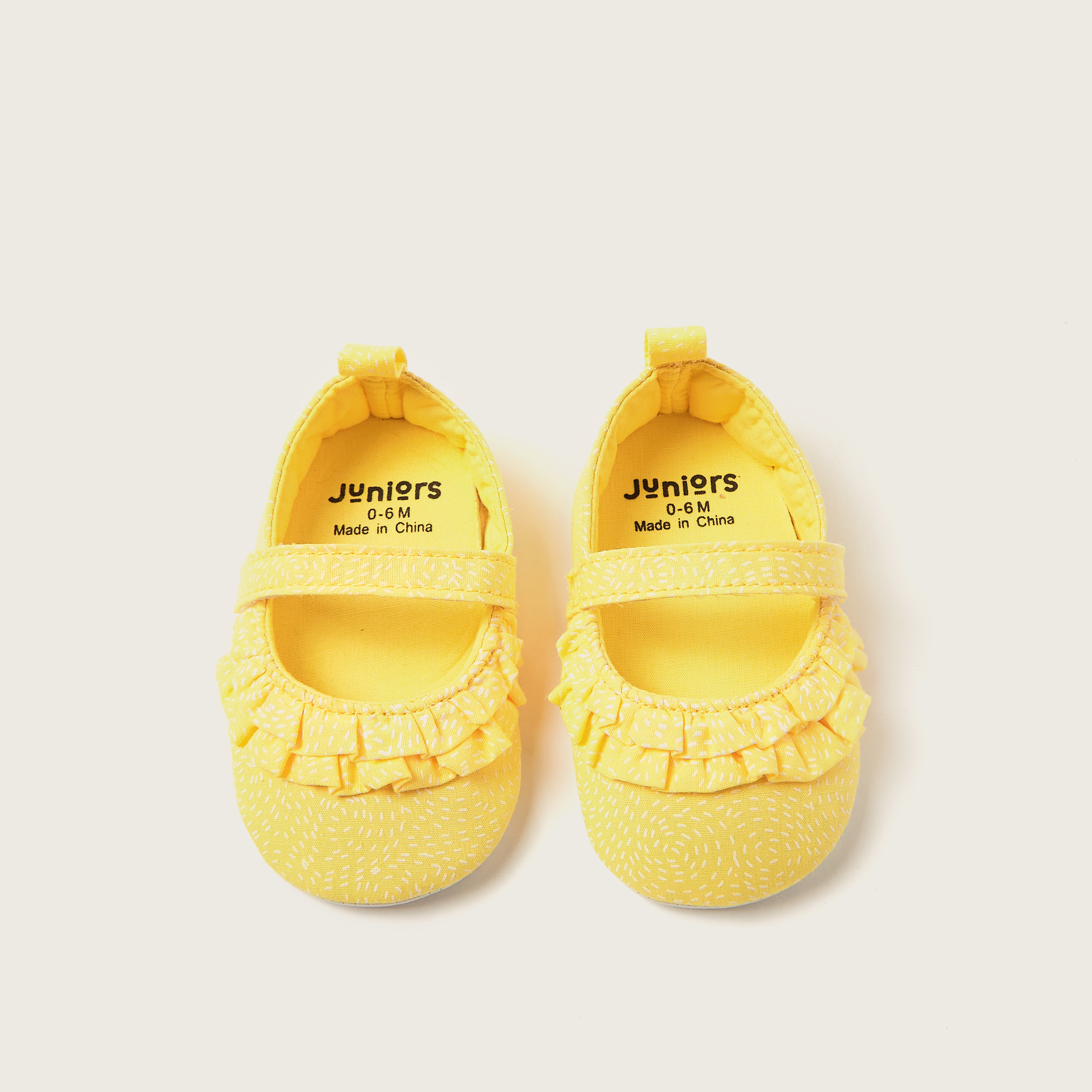 Juniors Printed Booties with Elasticated Closure and Ruffle Detail-baby-girls-shoes-booties-image-5