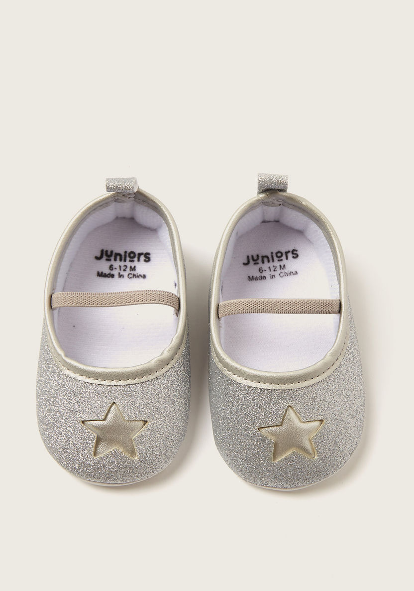 Juniors Embellished Booties with Star Cut-Out Detail and Elastic Strap-Booties-image-4