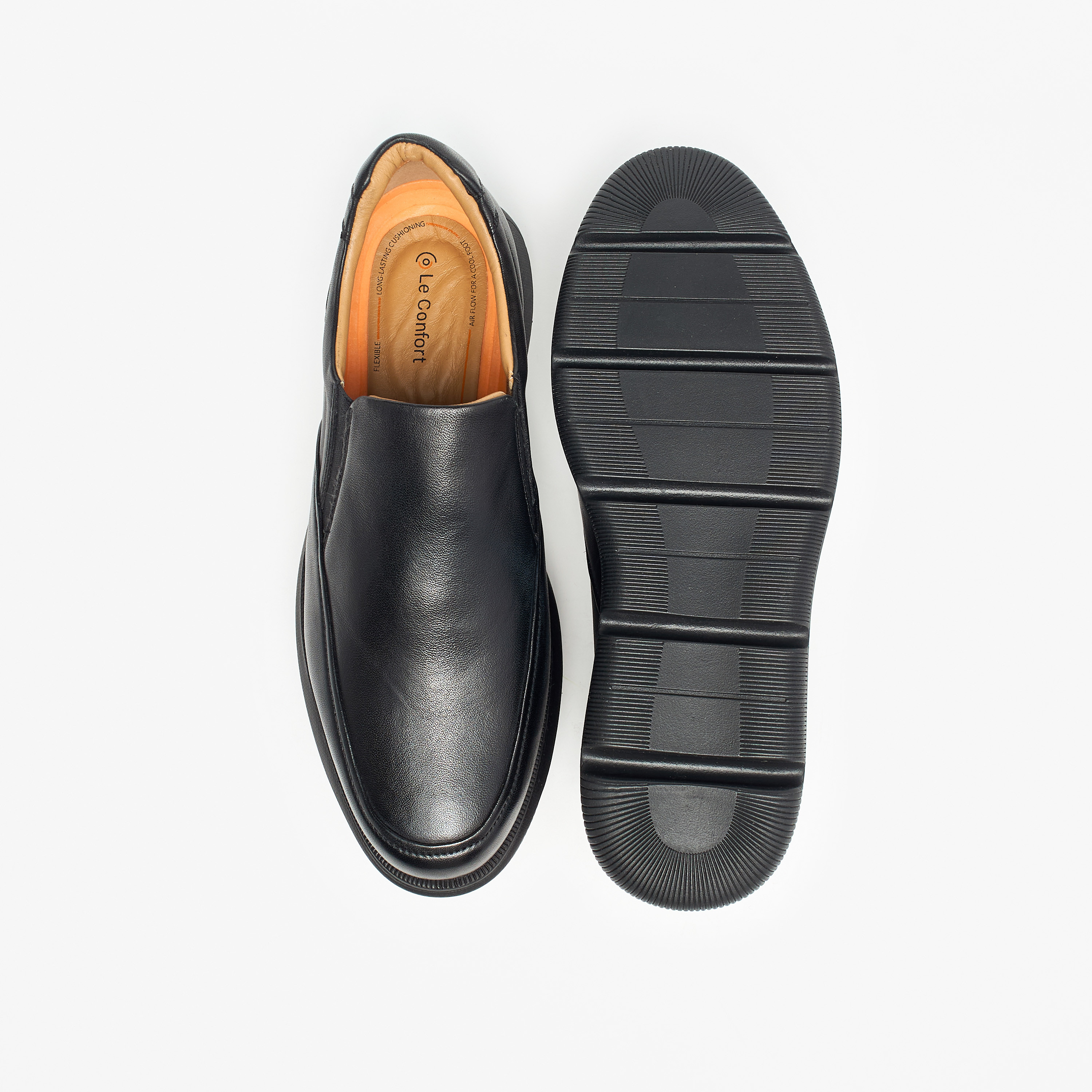 حذاء خفيف جلد سادة سهل الارتداء من لو كونفورت -men-shoes-formalshoes-image-4