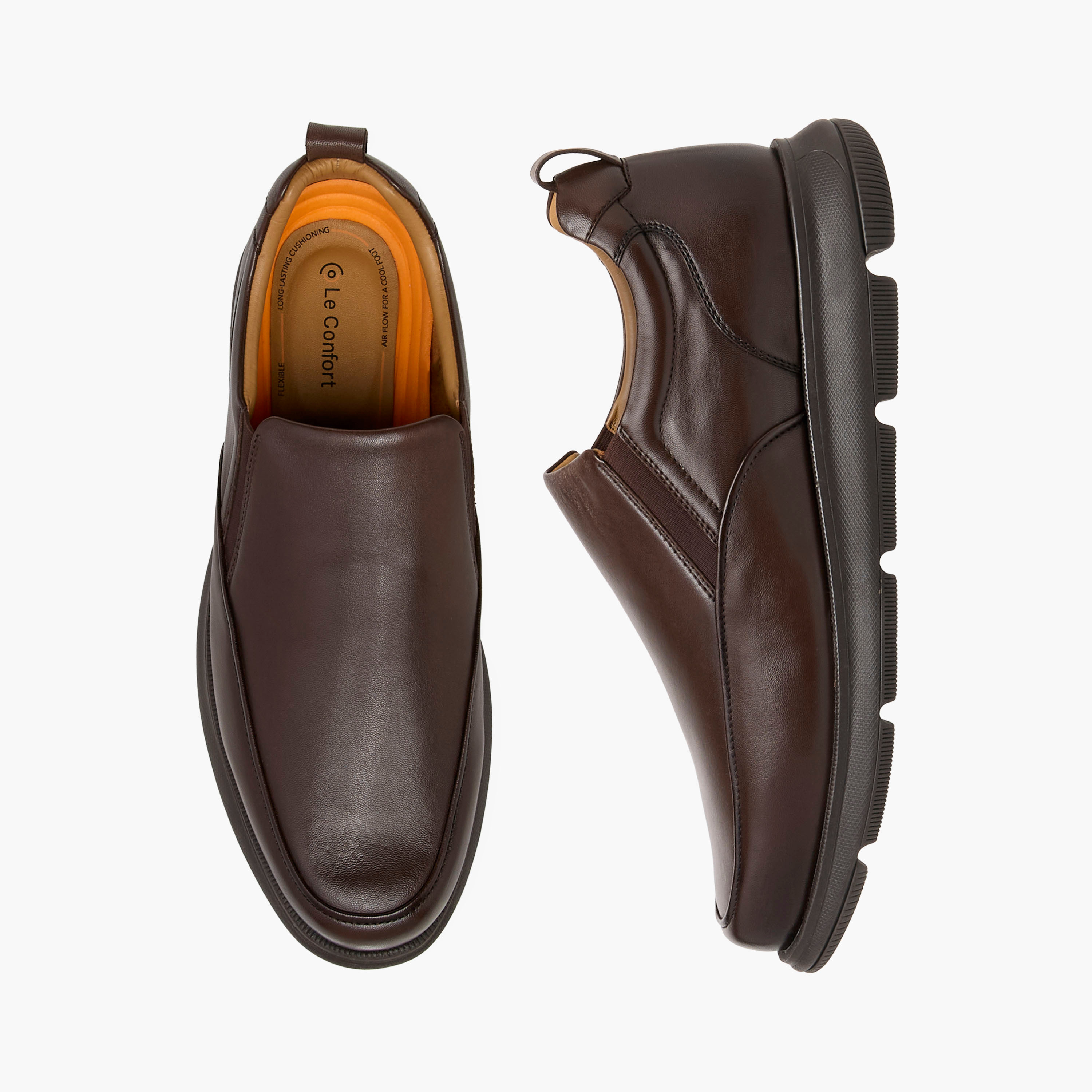 Le Confort Solid Slip-On Loafers-men-shoes-formalshoes-image-1