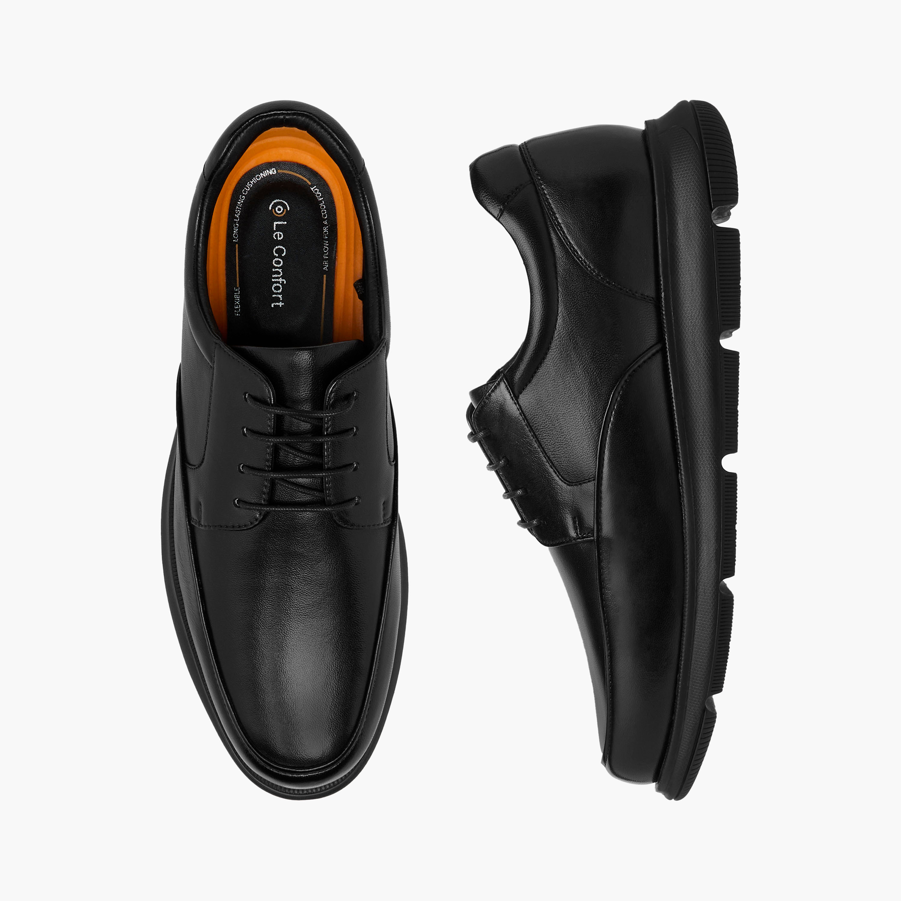Le Confort Leather Solid Lace-Up Derby Shoes-men-shoes-formalshoes-image-1