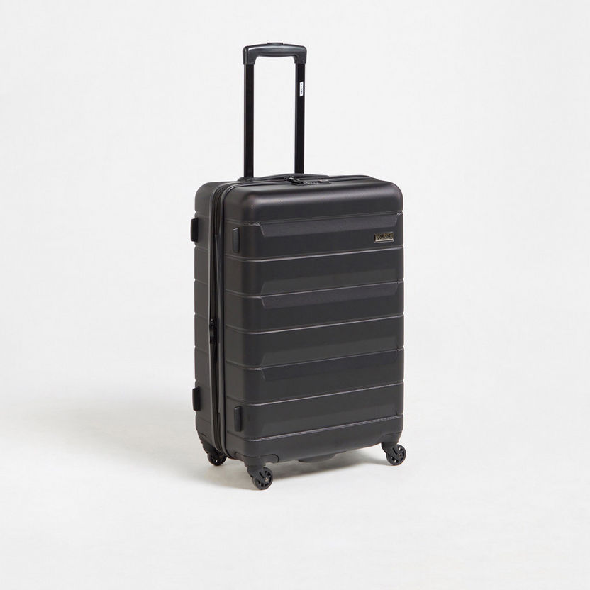 WAVE Textured Hardcase Luggage Trolley Bag with Retractable Handle - Set of 3-Luggage-image-2