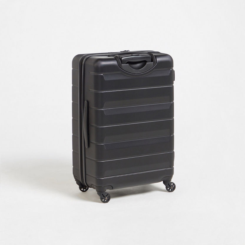 WAVE Textured Hardcase Luggage Trolley Bag with Retractable Handle - Set of 3-Luggage-image-6