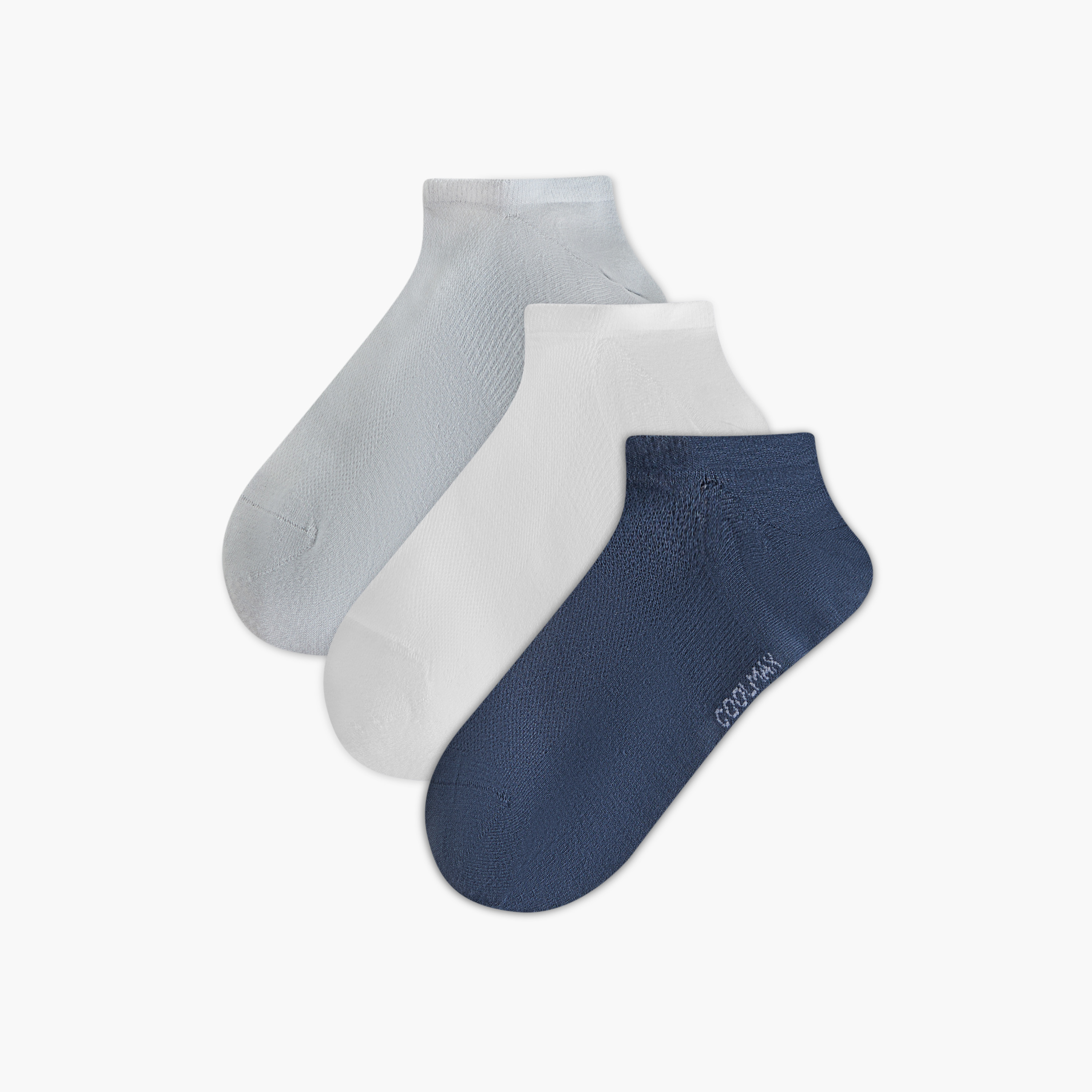 Dash Logo Print Non Terry Ankle Length Socks - Set of 3-men-socks-image-6