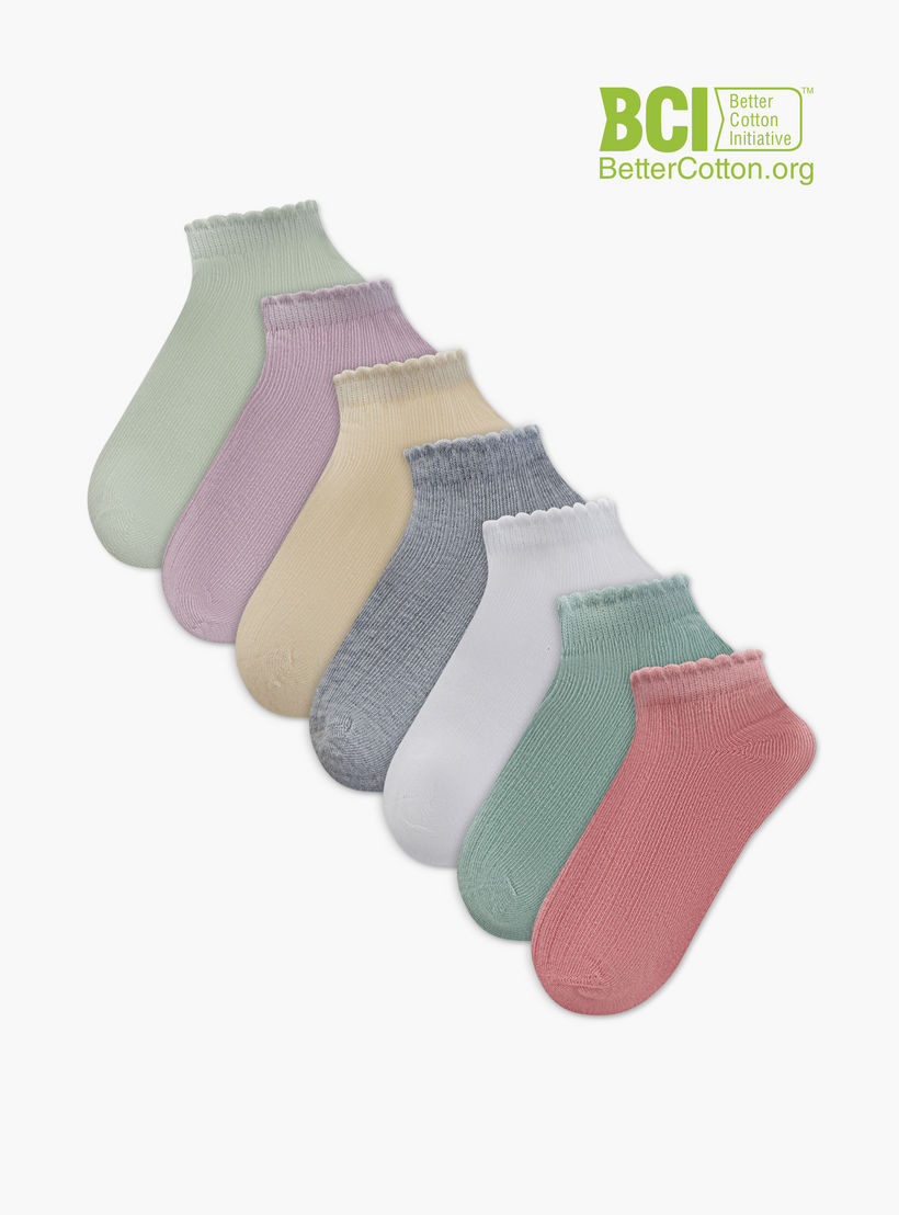طقم جوارب 7 أزواج بطول الكاحل من ليتل ميسي-girls-accessories-socks-image-1