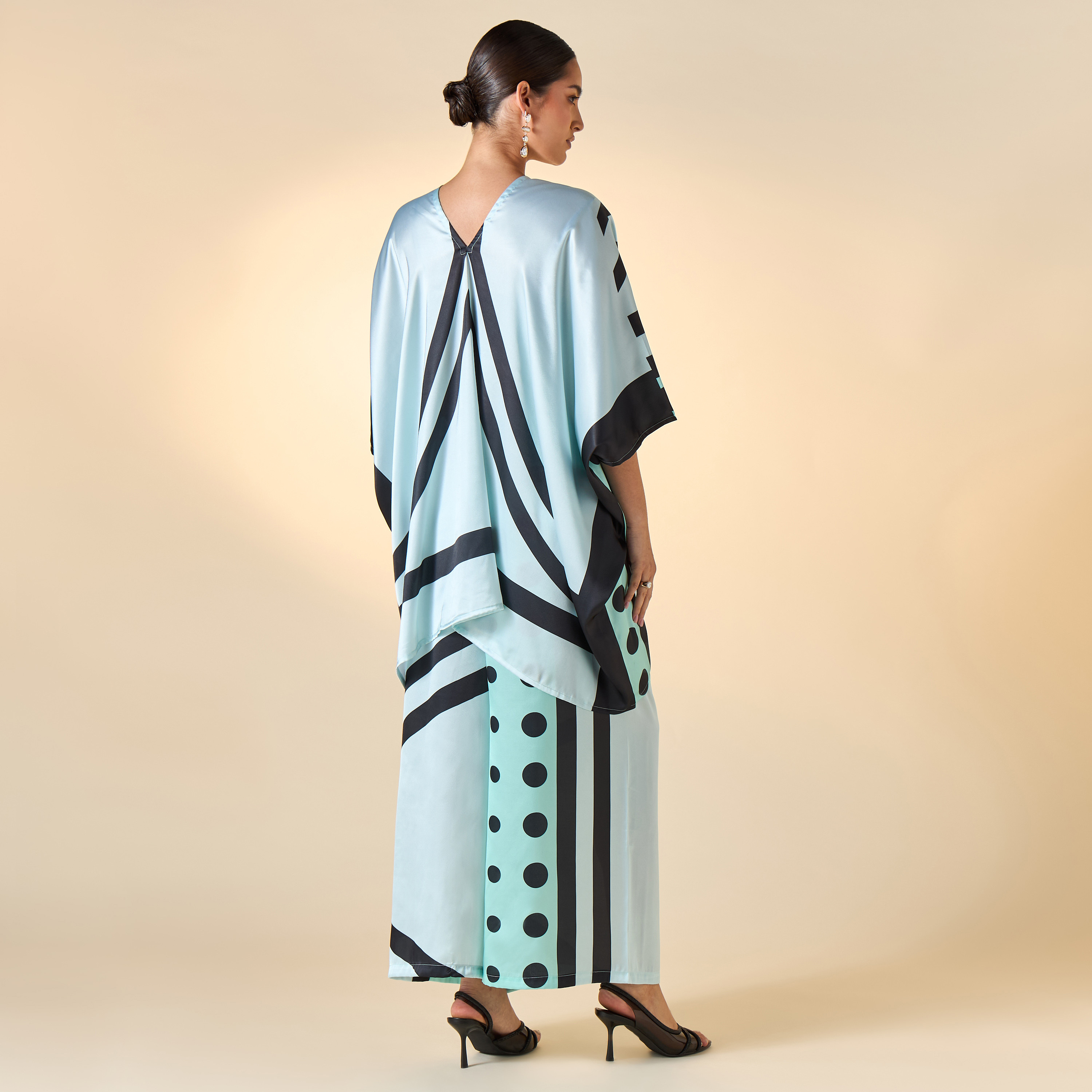 FYOR Printed V-neck Kaftan Top and Wide Leg Pants Set-women-clothing-dresses-image-4