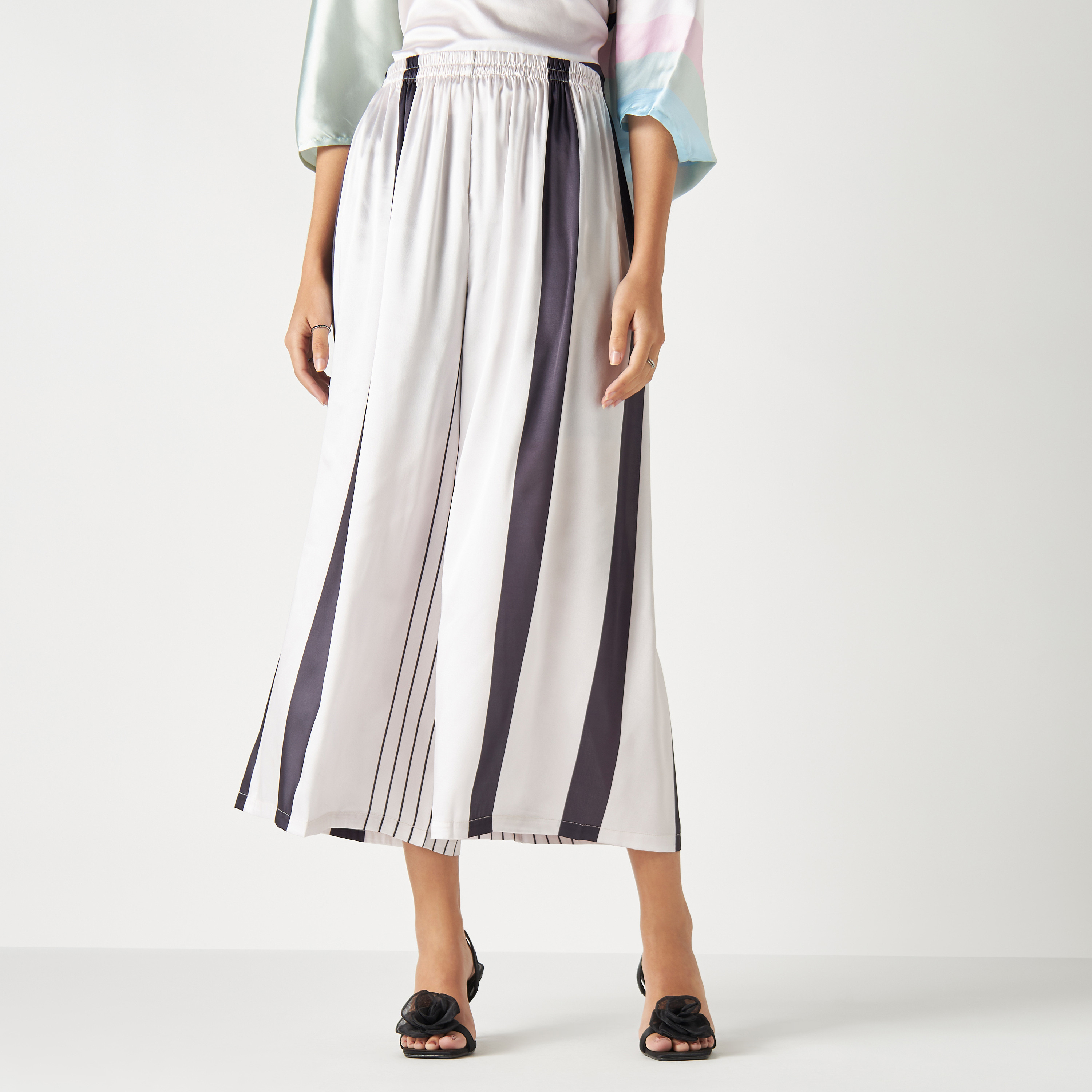 FYOR Striped V-neck Kaftan Top and Culottes Set-women-clothing-coordsets-image-3