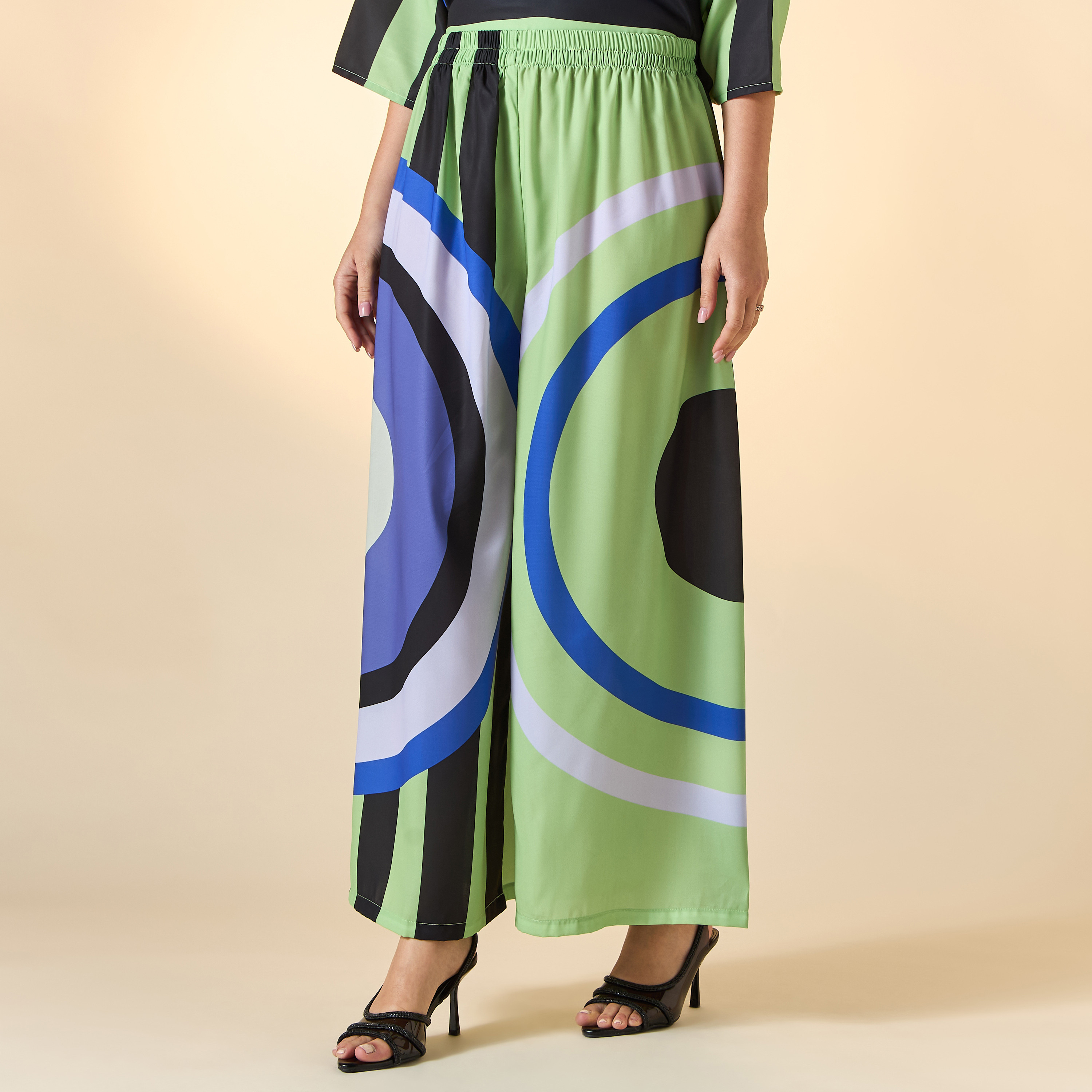FYOR Printed V-neck Top and Wide Leg Pants-women-clothing-dresses-image-3