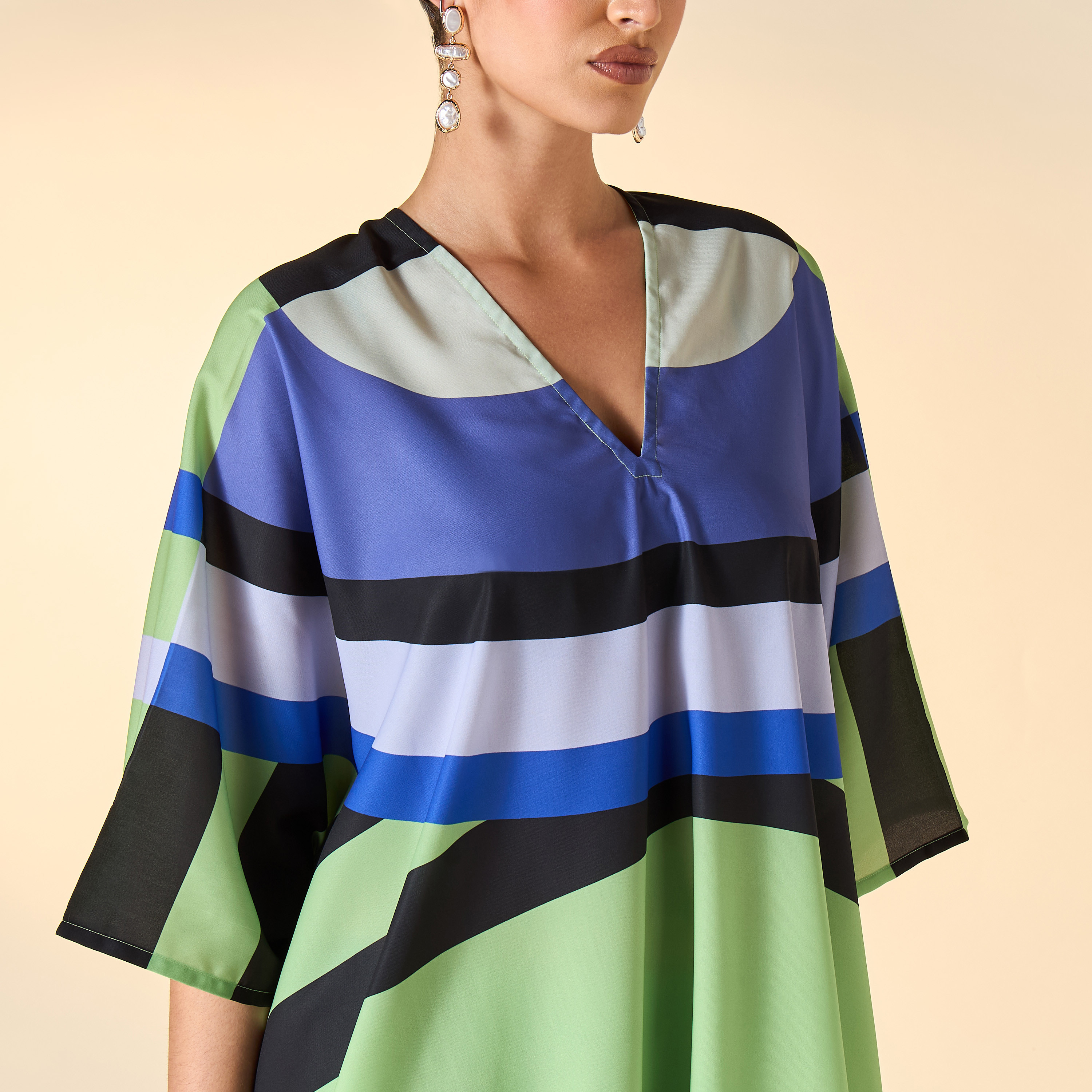 FYOR Printed V-neck Top and Wide Leg Pants-women-clothing-dresses-image-4