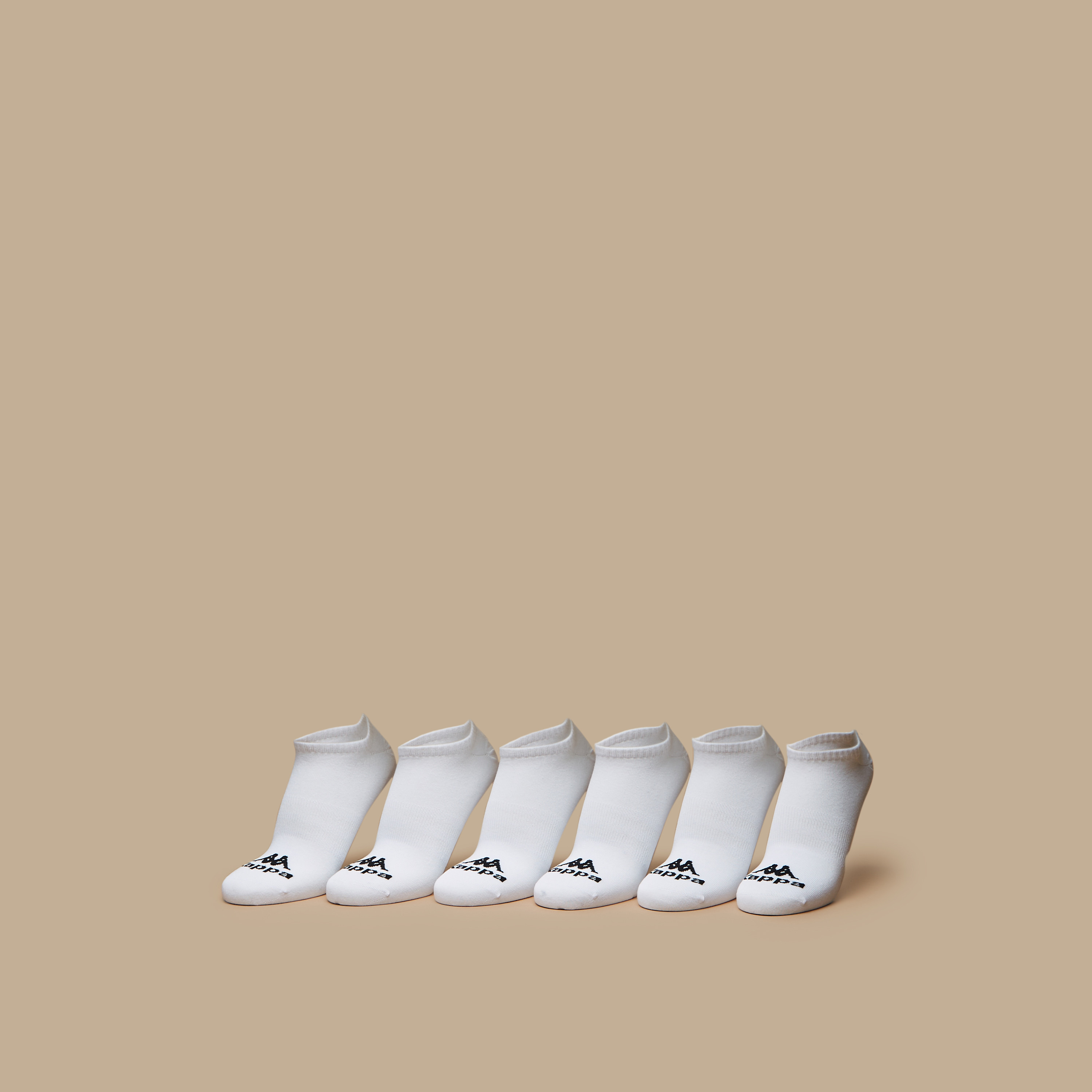 طقم جوارب رياضية 6 أزواج بطول الكاحل وتفاصيل الشعار من كابا-men-socks-image-1