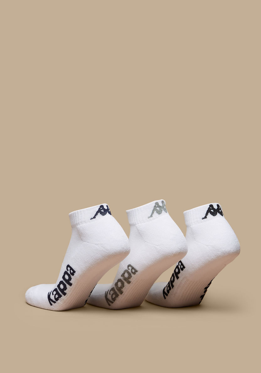 Kappa Logo Detail Ankle Length Sports Socks - Set of 3-Men%27s Socks-image-1