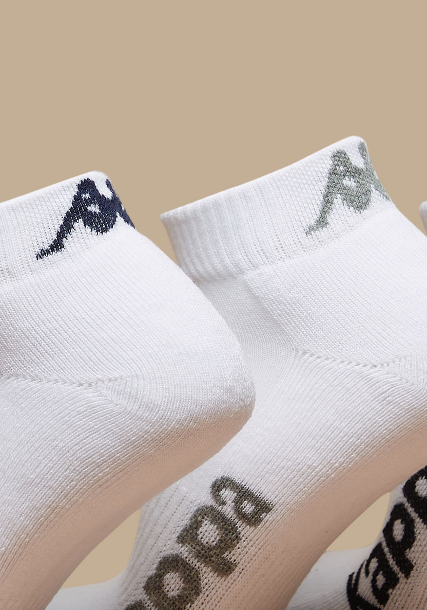 Kappa Logo Detail Ankle Length Sports Socks - Set of 3-Men%27s Socks-image-3