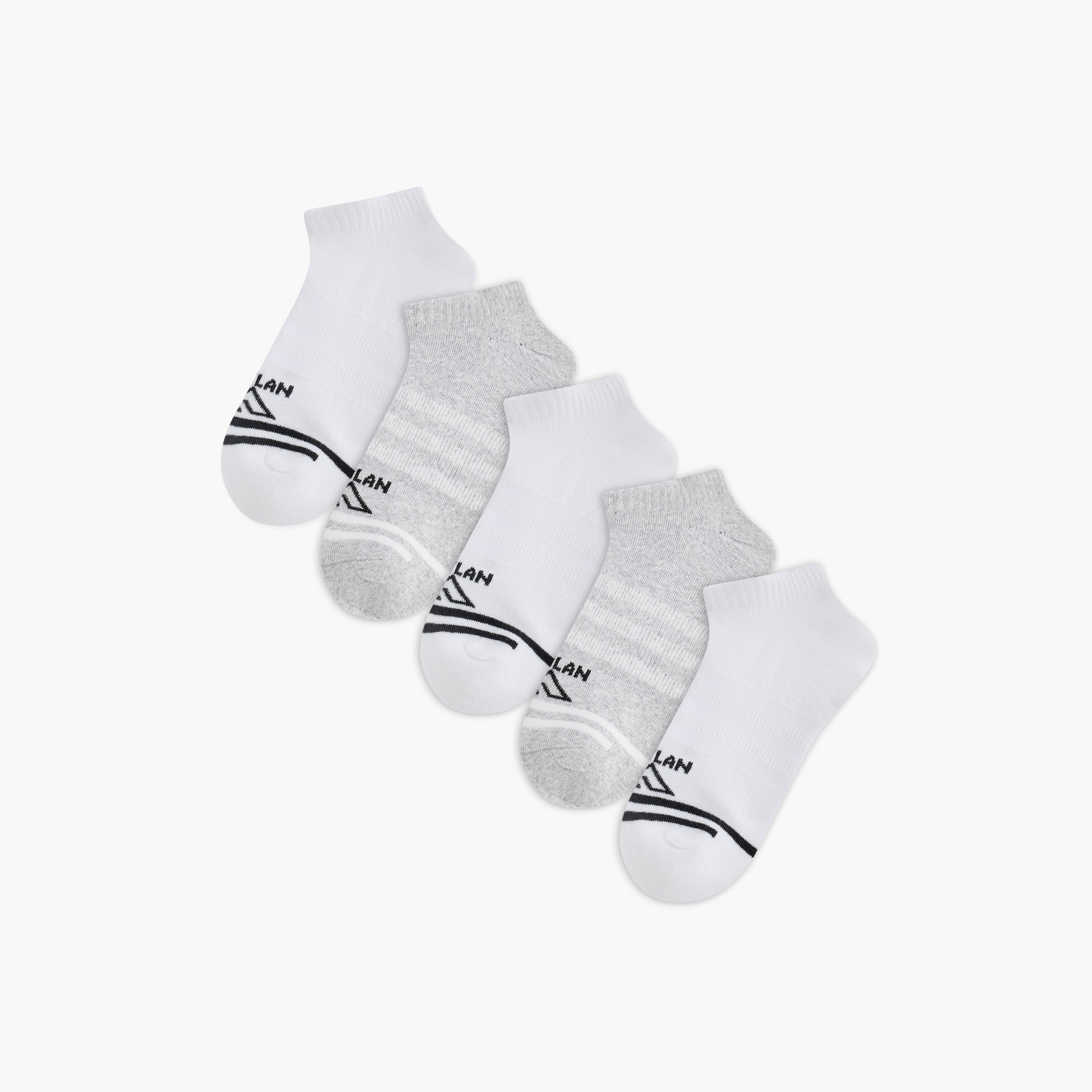 Oaklan by Shoexpress Logo Print Ankle Length Socks - Set of 5-women-socksandstockings-image-1