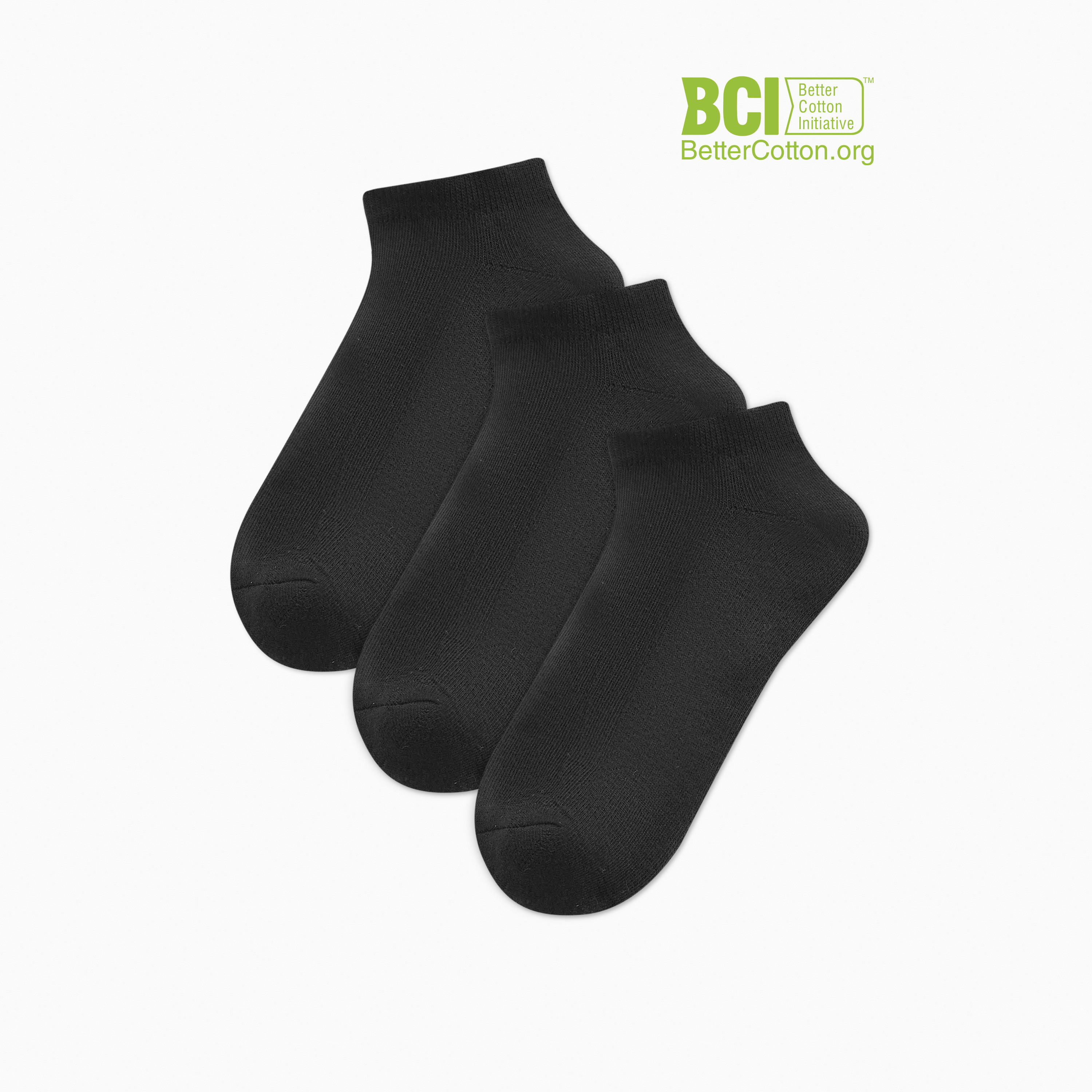 طقم جوارب رياضية موسّدة 3 أزواج سادة بطول الكاحل من داش-men-socks-image-1