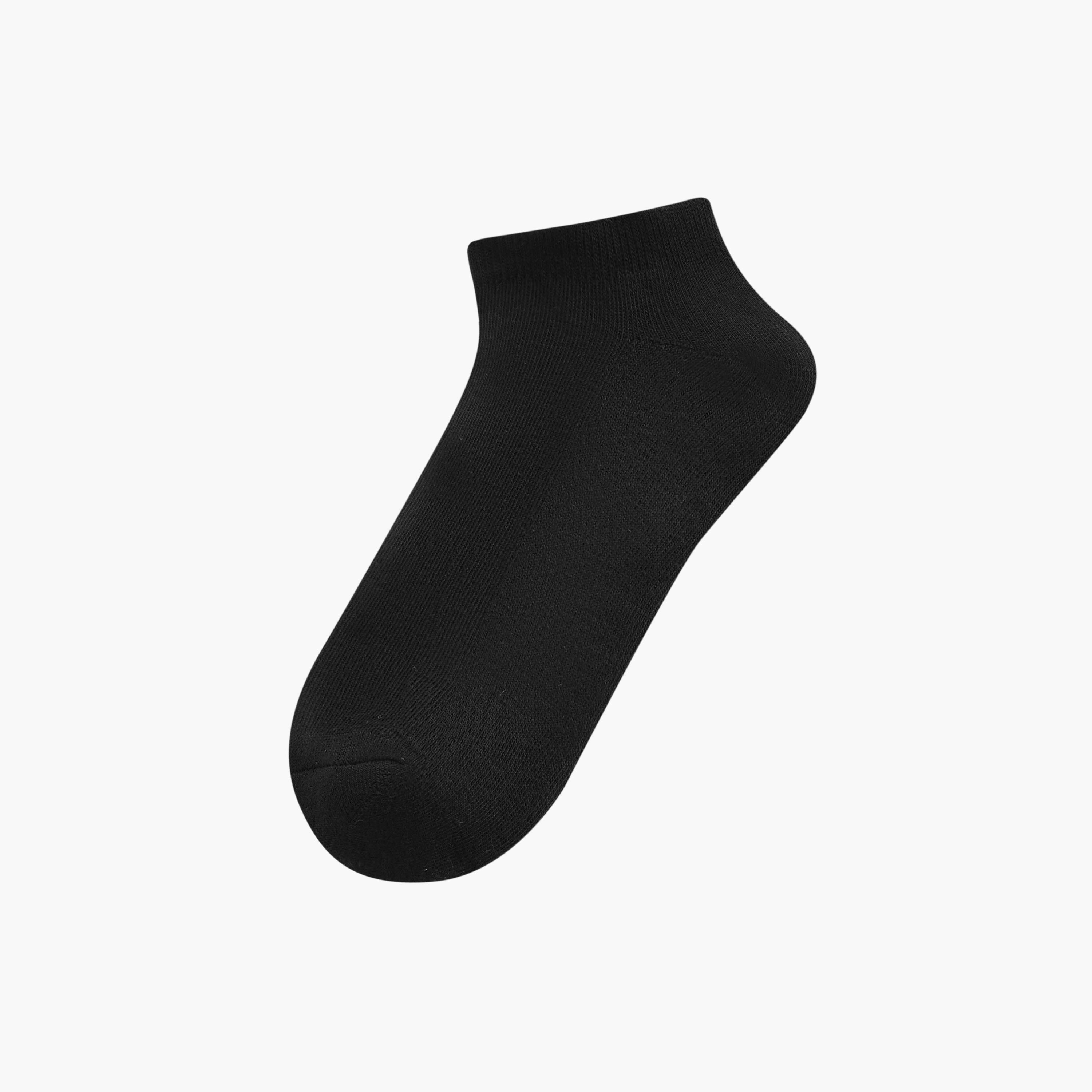 طقم جوارب رياضية موسّدة 3 أزواج سادة بطول الكاحل من داش-men-socks-image-2
