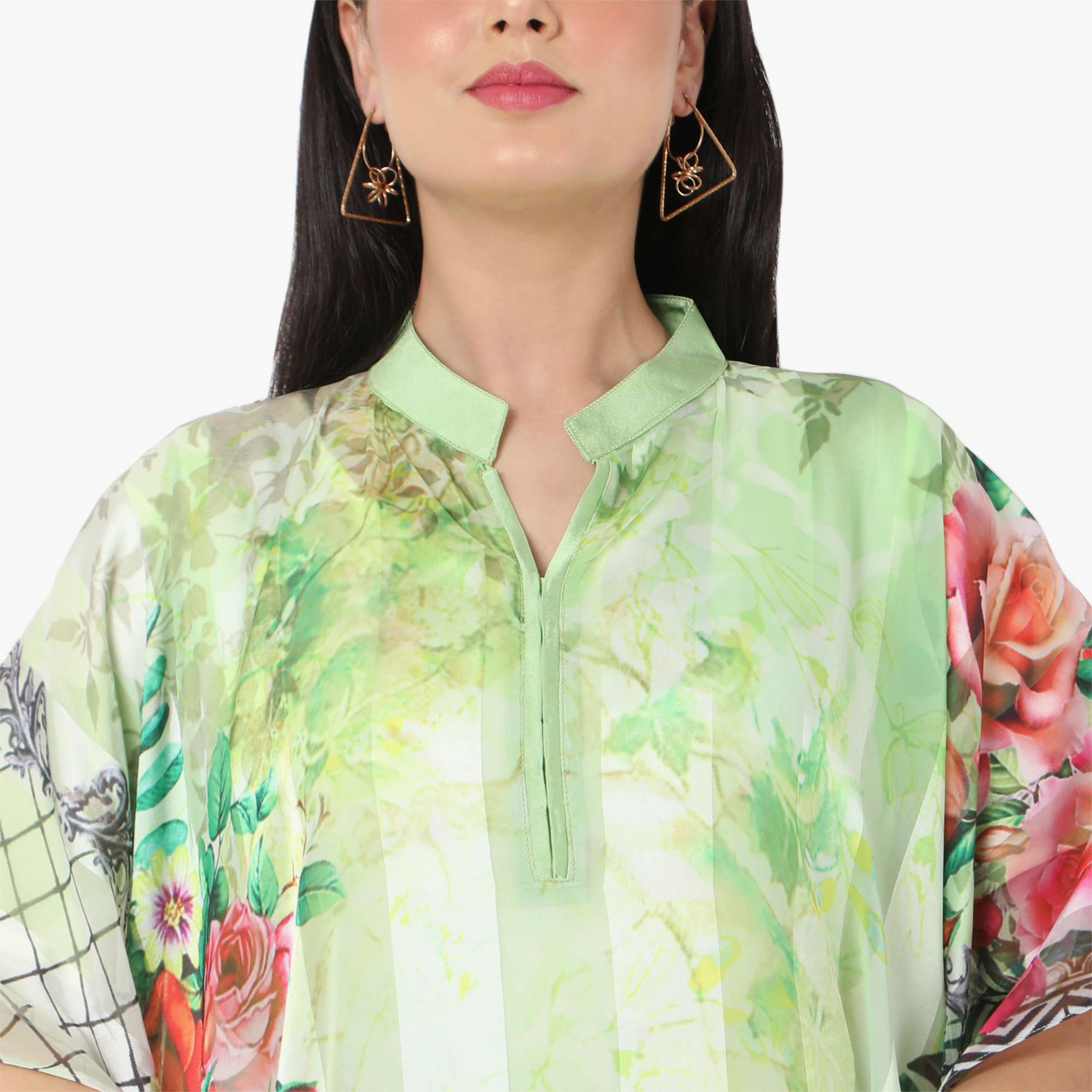 قفطان احتفالي نسائي مطبوع بياقة وأكمام واسعة من تصميم من هانا آند سارة-women-arabicclothing-jalabiyas-image-7