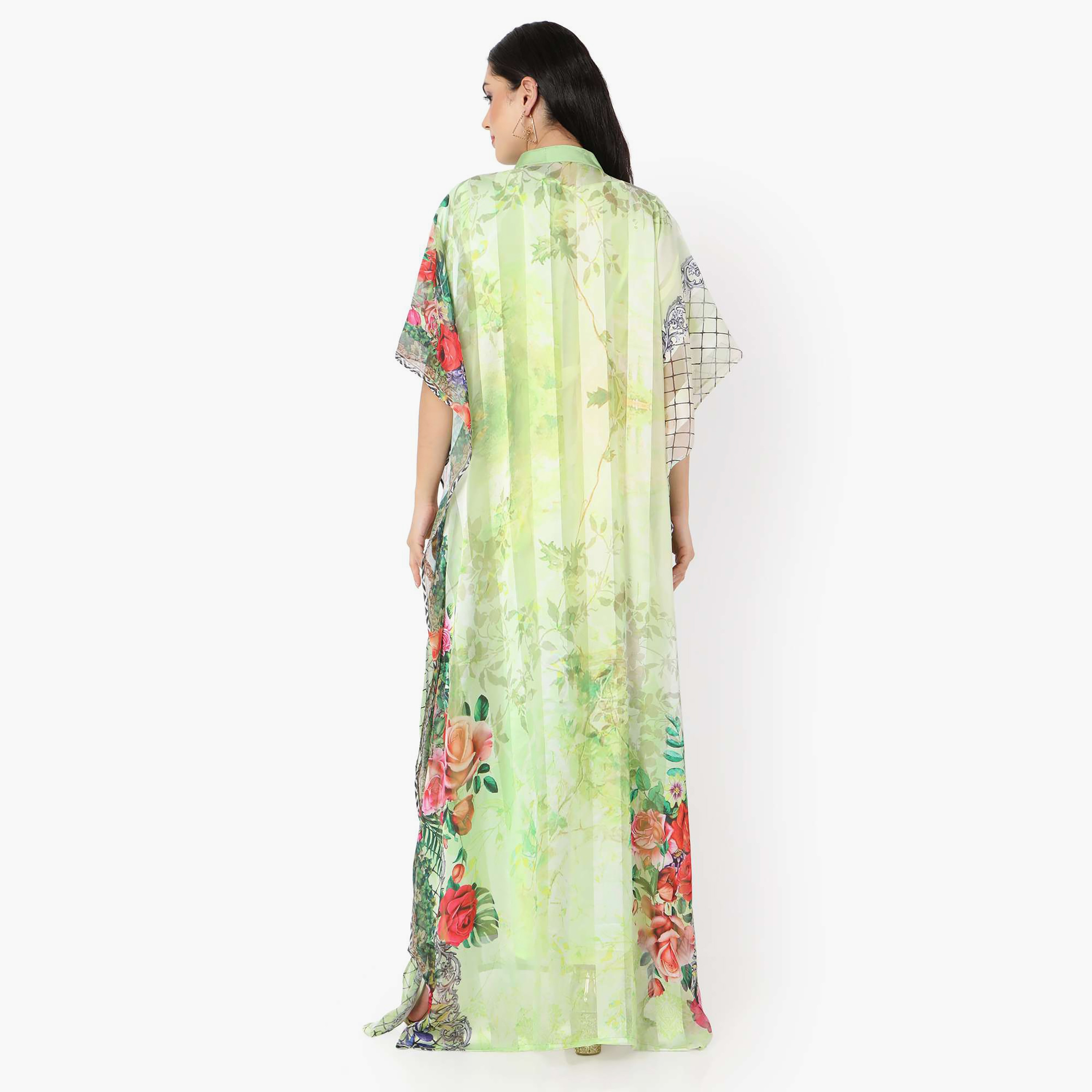قفطان احتفالي نسائي مطبوع بياقة وأكمام واسعة من تصميم من هانا آند سارة-women-arabicclothing-jalabiyas-image-9