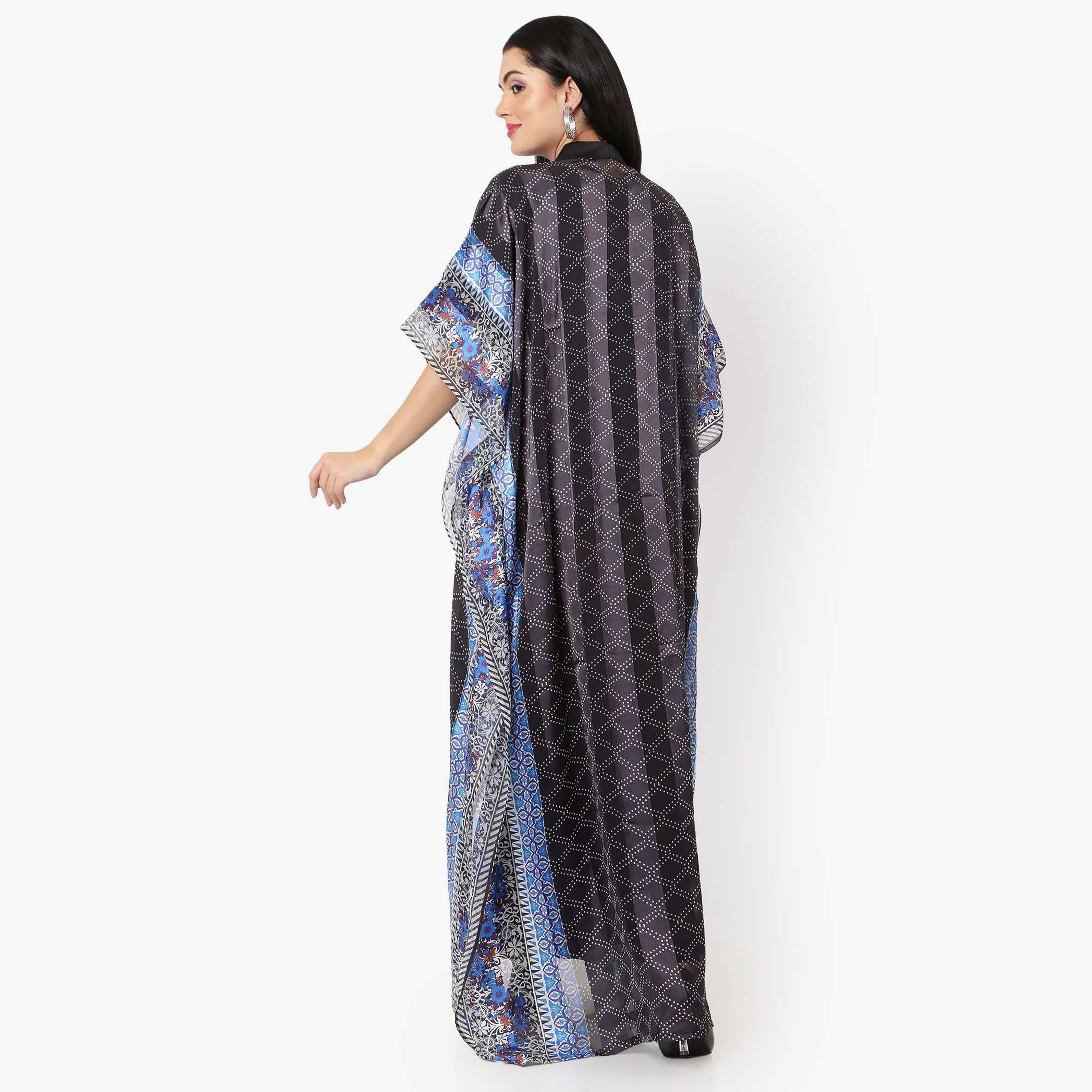 قفطان احتفالي نسائي مطبوع بياقة وأكمام واسعة من تصميم من هانا آند سارة-women-arabicclothing-jalabiyas-image-4