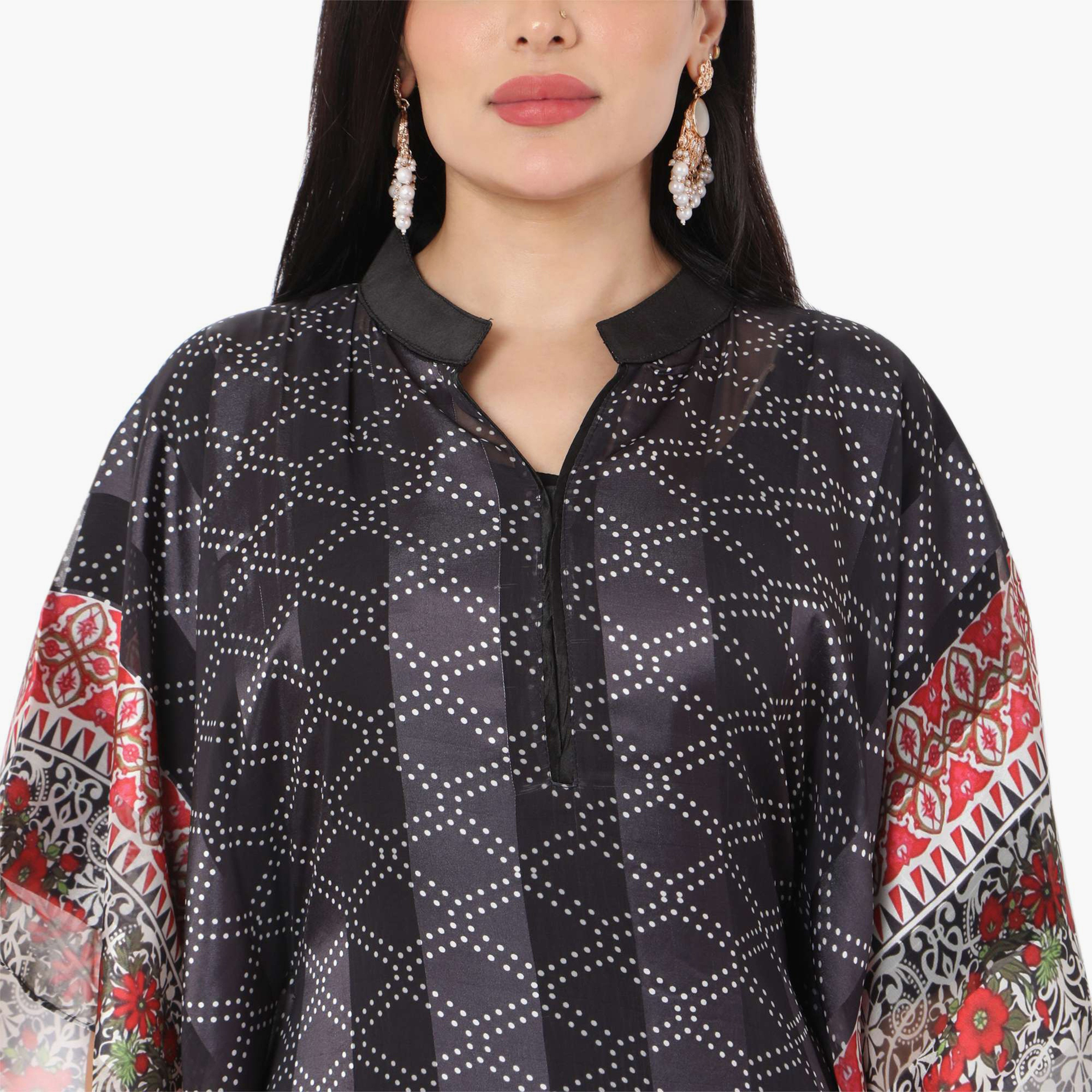 قفطان احتفالي نسائي مطبوع بياقة وأكمام واسعة من تصميم من هانا آند سارة-women-arabicclothing-jalabiyas-image-10