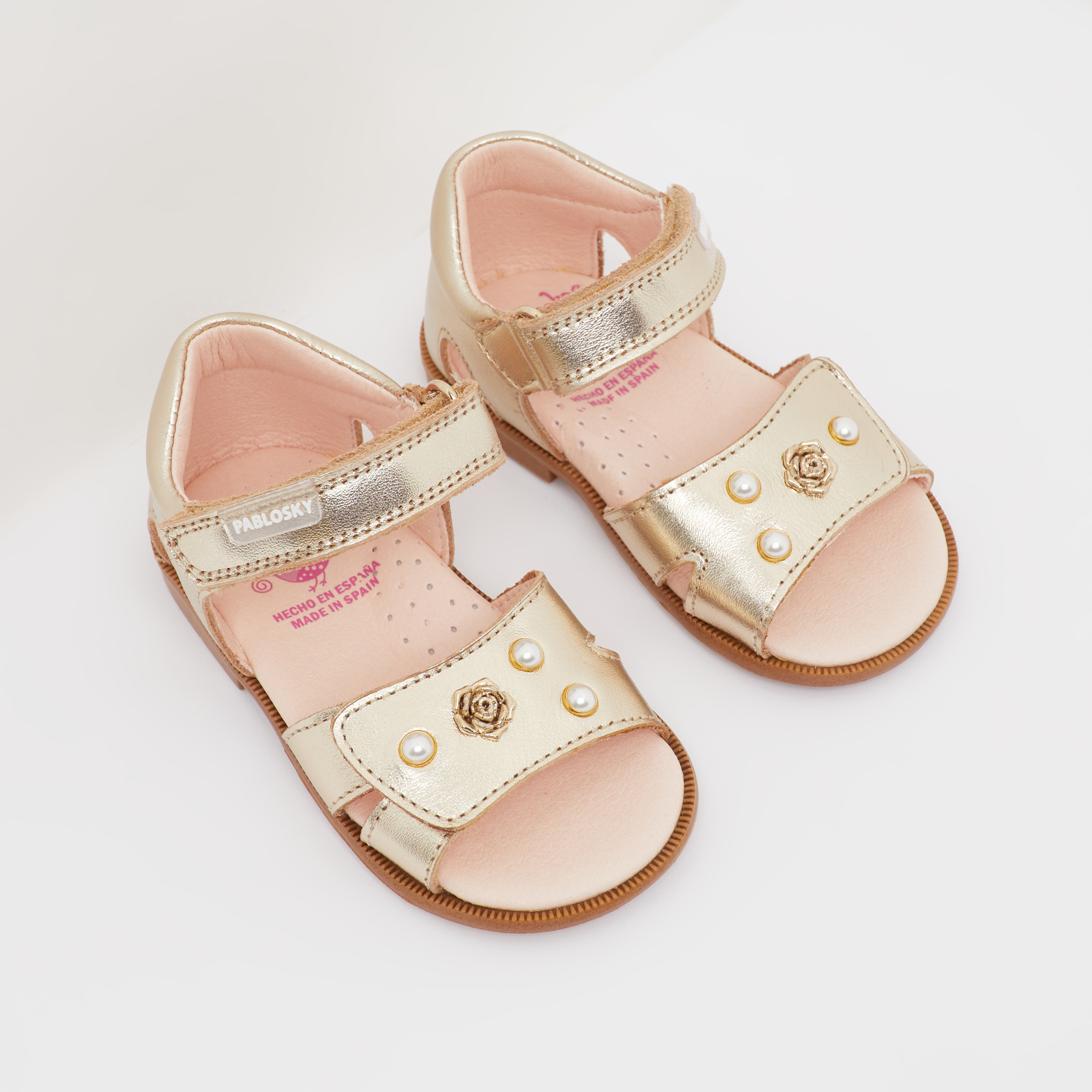 Pablosky Girls' Strap Sandals with Hook and Loop Closure-girls-shoes-sandals-image-2