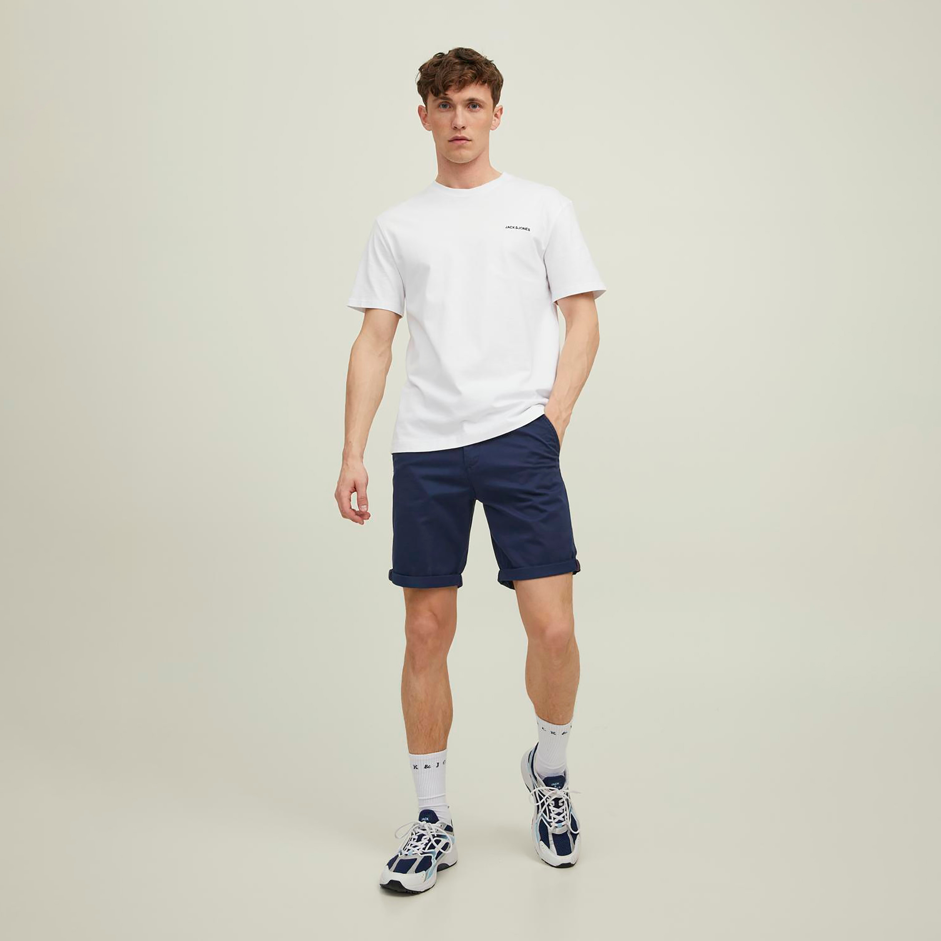 Jack & Jones Plain Mid-Rise Buttoned Chino Shorts-men-clothing-bottoms-shorts-image-2