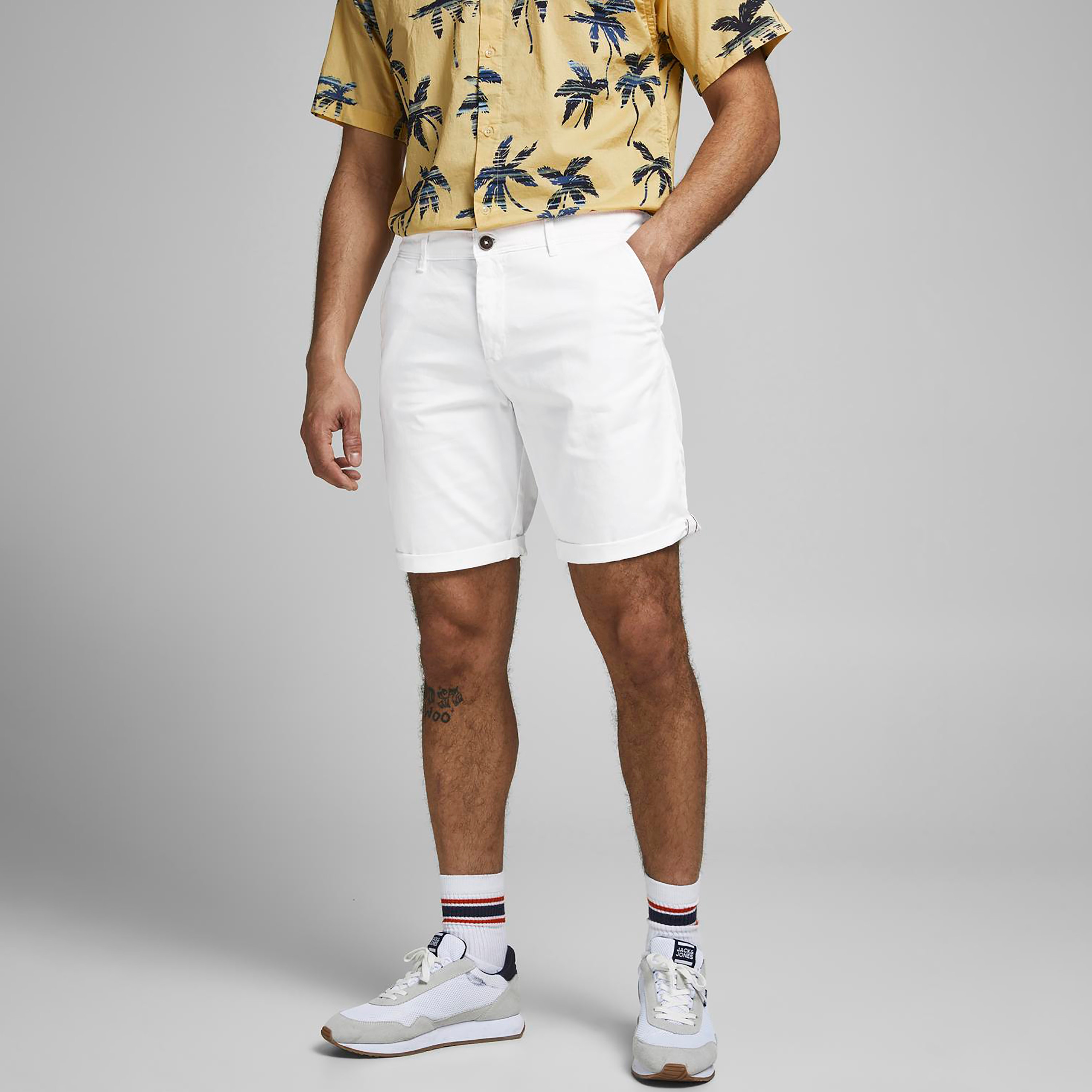 Jack & Jones Plain Mid-Rise Buttoned Chino Shorts-men-clothing-bottoms-shorts-image-14